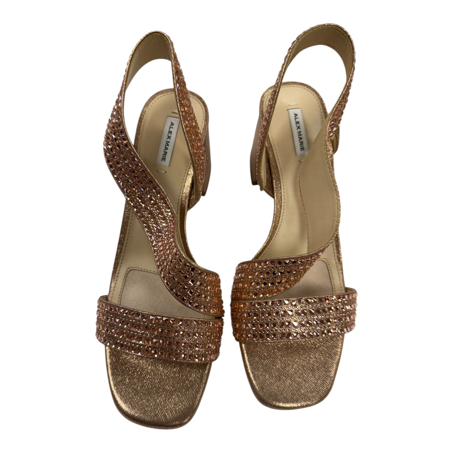 Shoes Heels Block By Alex Marie In Rose Gold, Size:8.5