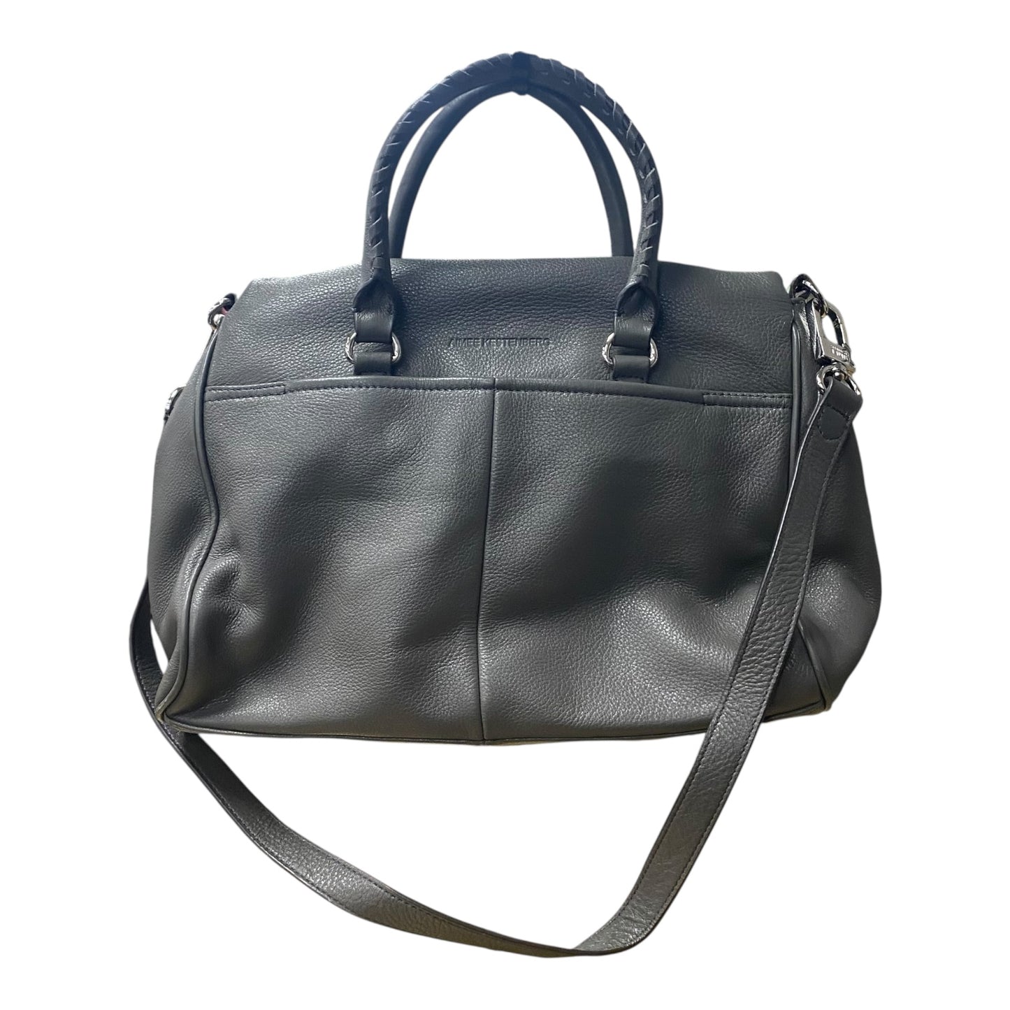 Handbag Leather By Aimee Kestenberg In Grey, Size:Medium