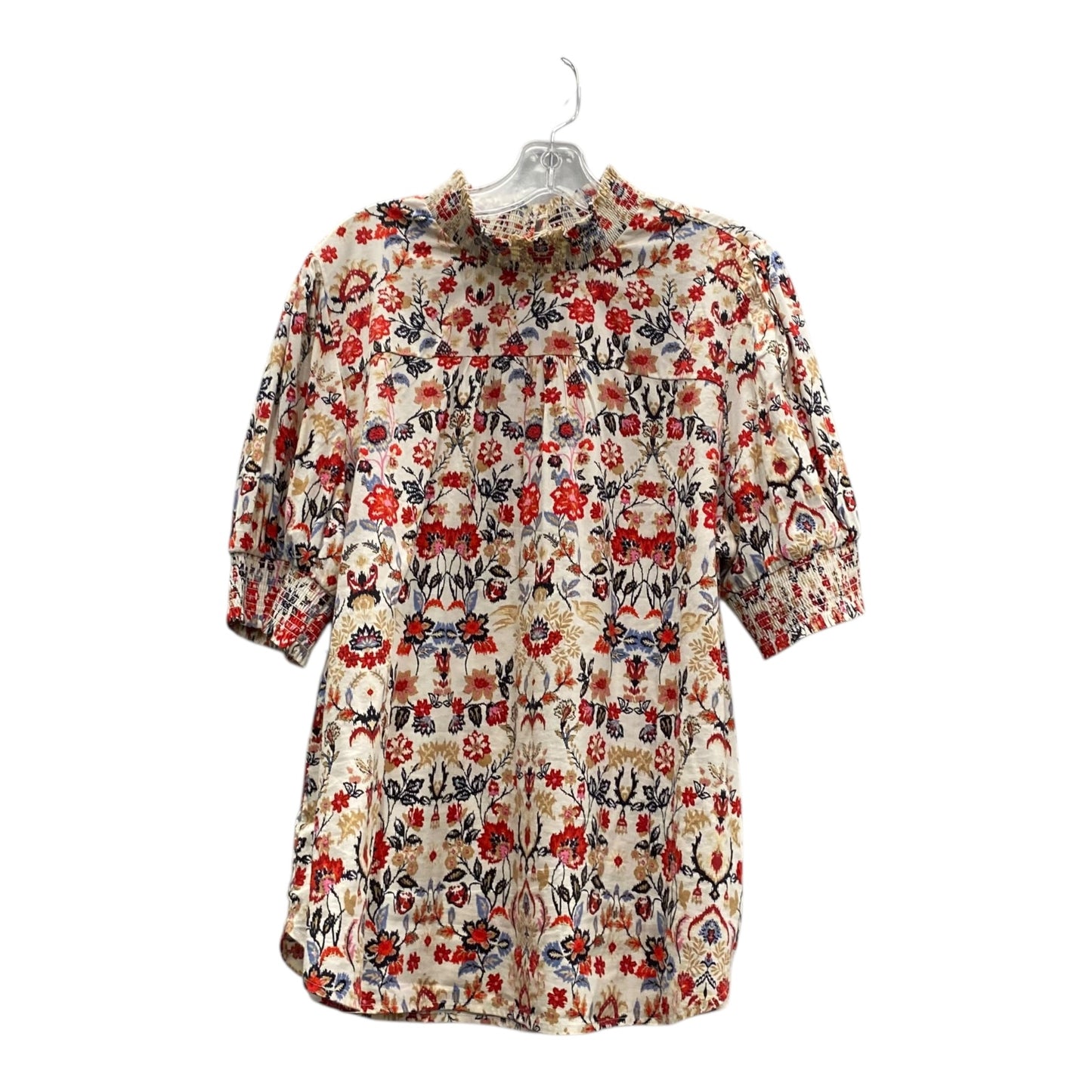 Top Ss By Loft In Cream & Red, Size:1X