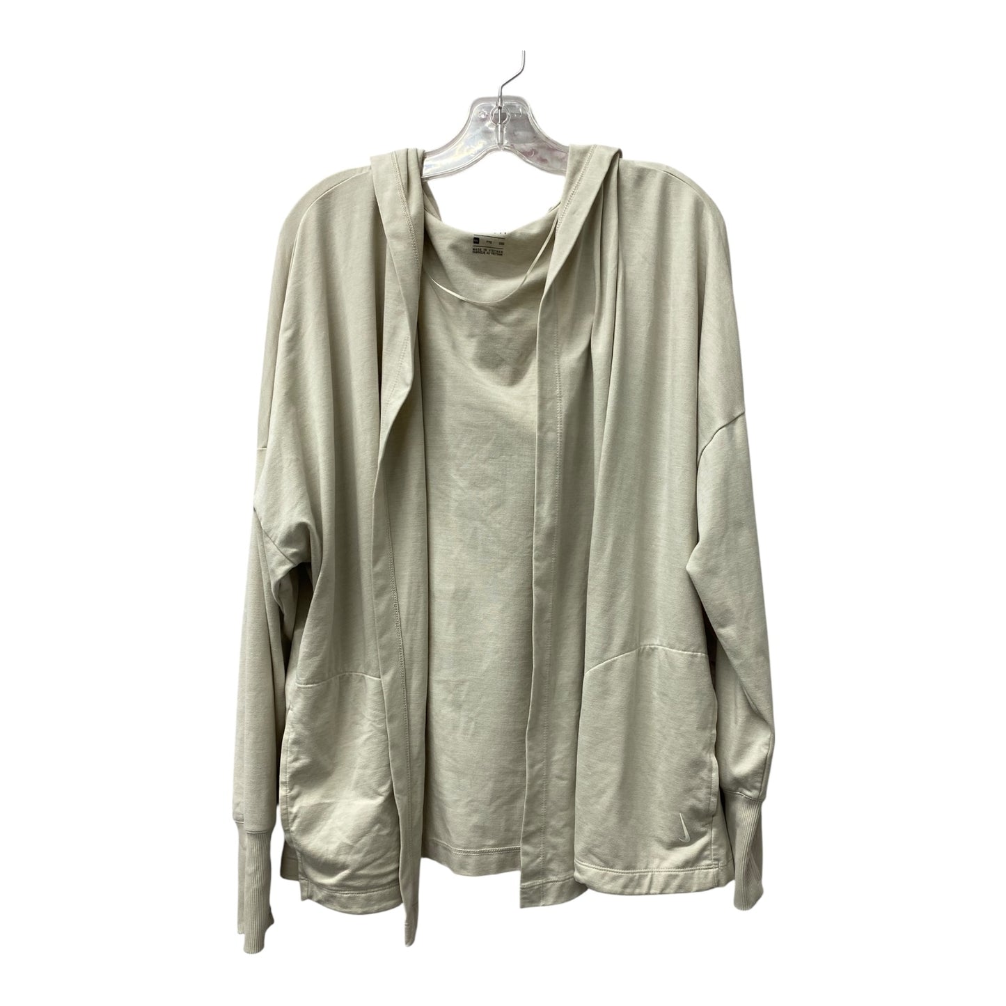 Athletic Jacket By Nike Apparel In Beige, Size:1X