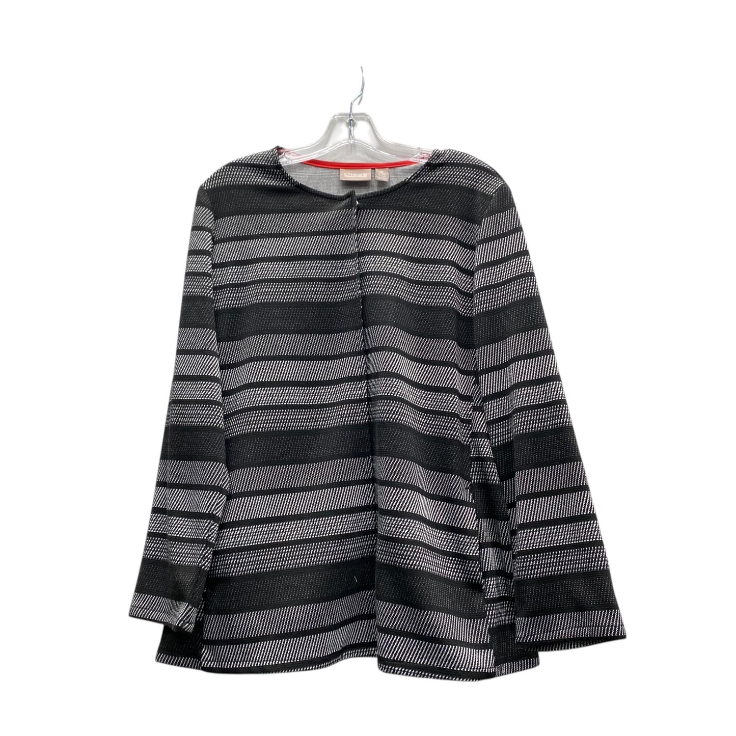 Blazer By Chicos In Black & Grey, Size:L