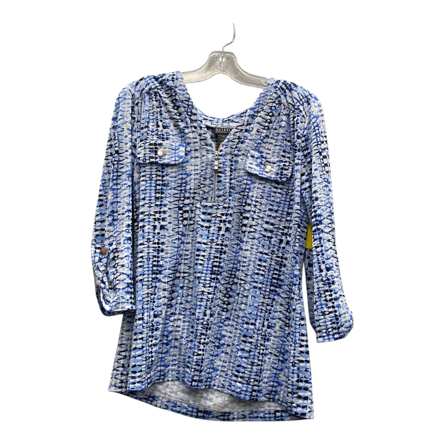 Top Ls By Soho Apparel In Blue & White, Size:M