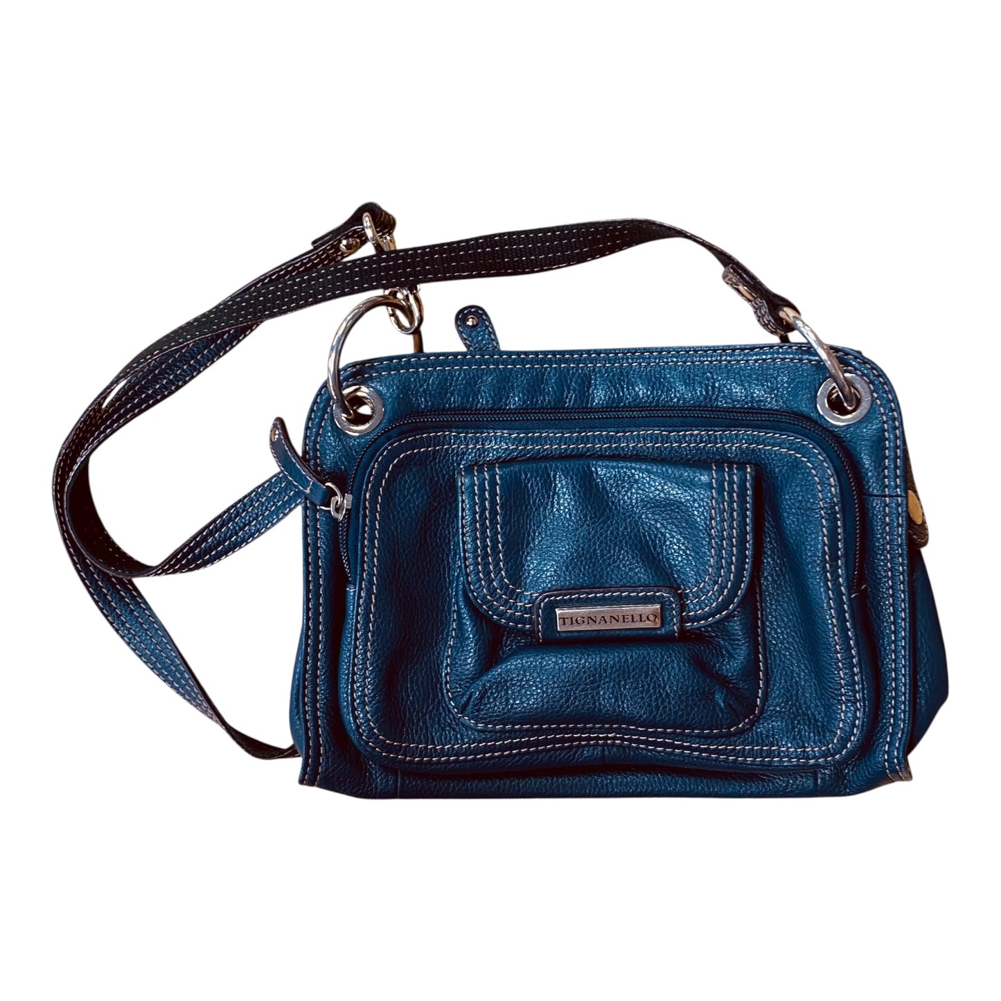Crossbody Leather By Tignanello Purses In Navy, Size:Small