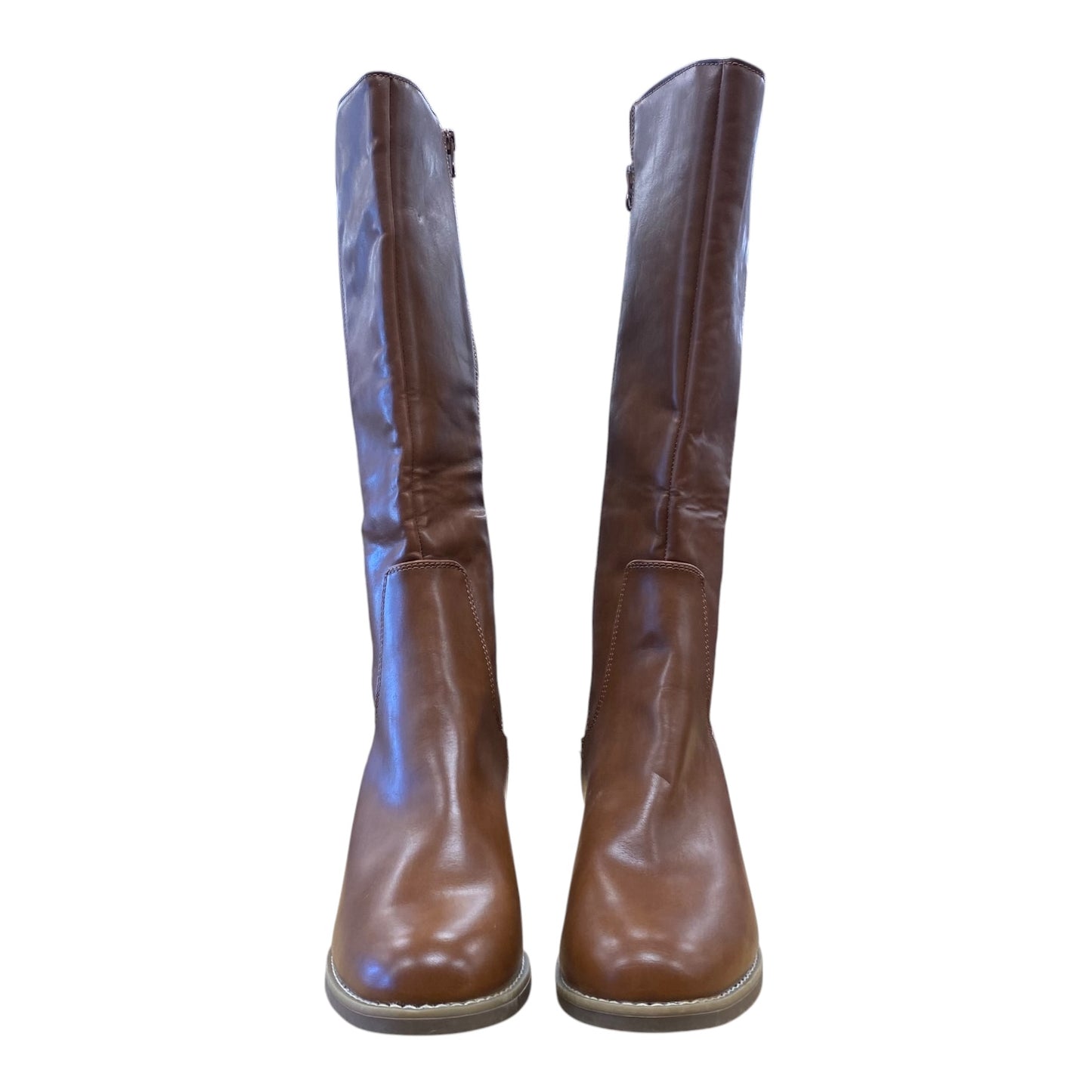 Boots Knee Heels By Universal Thread In Brown, Size:10