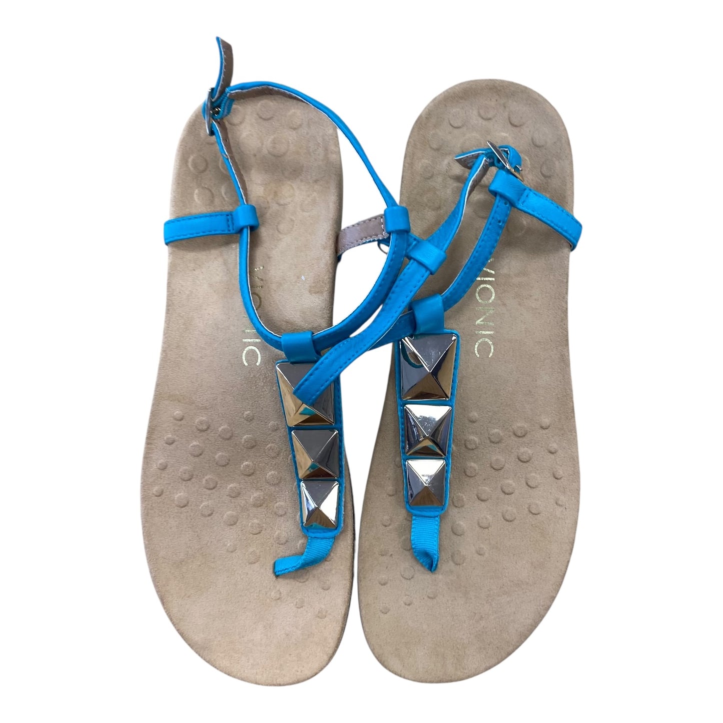 Sandals Flats By Vionic In Teal, Size:10