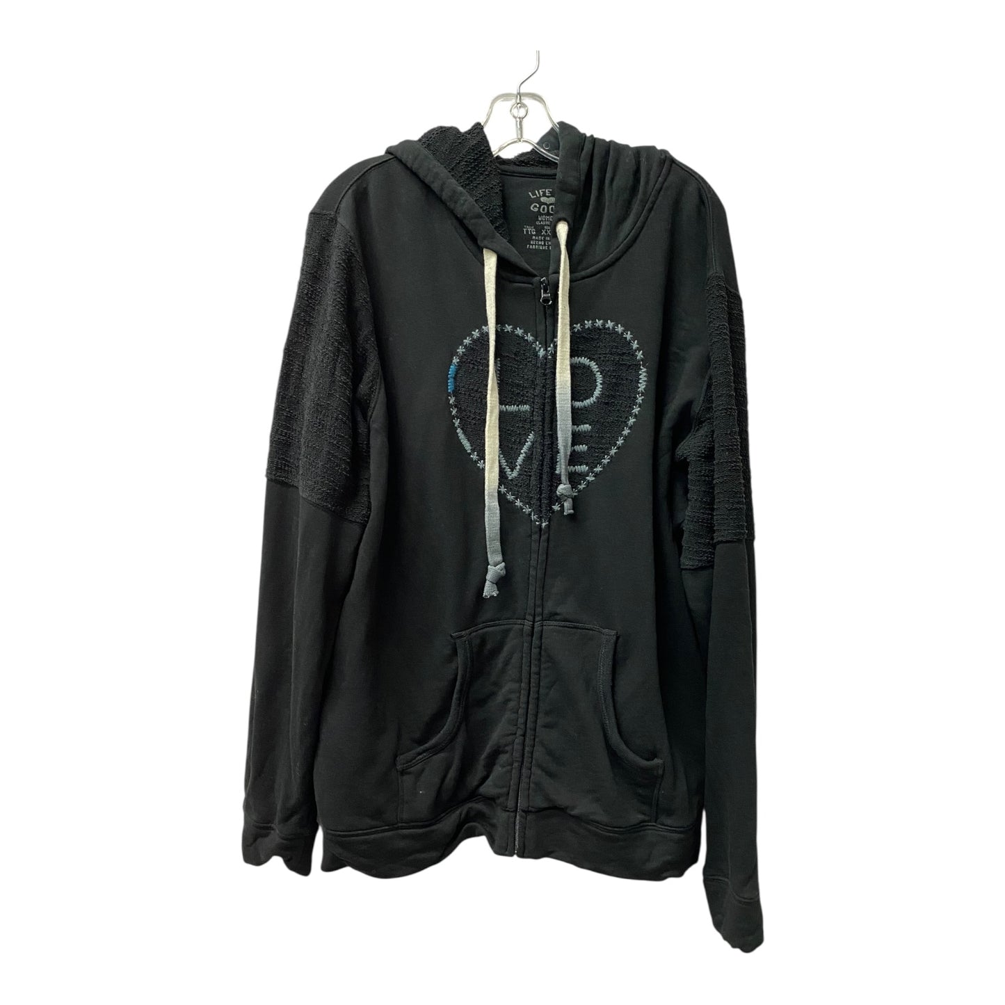 Athletic Jacket By Life Is Good In Black, Size:1X