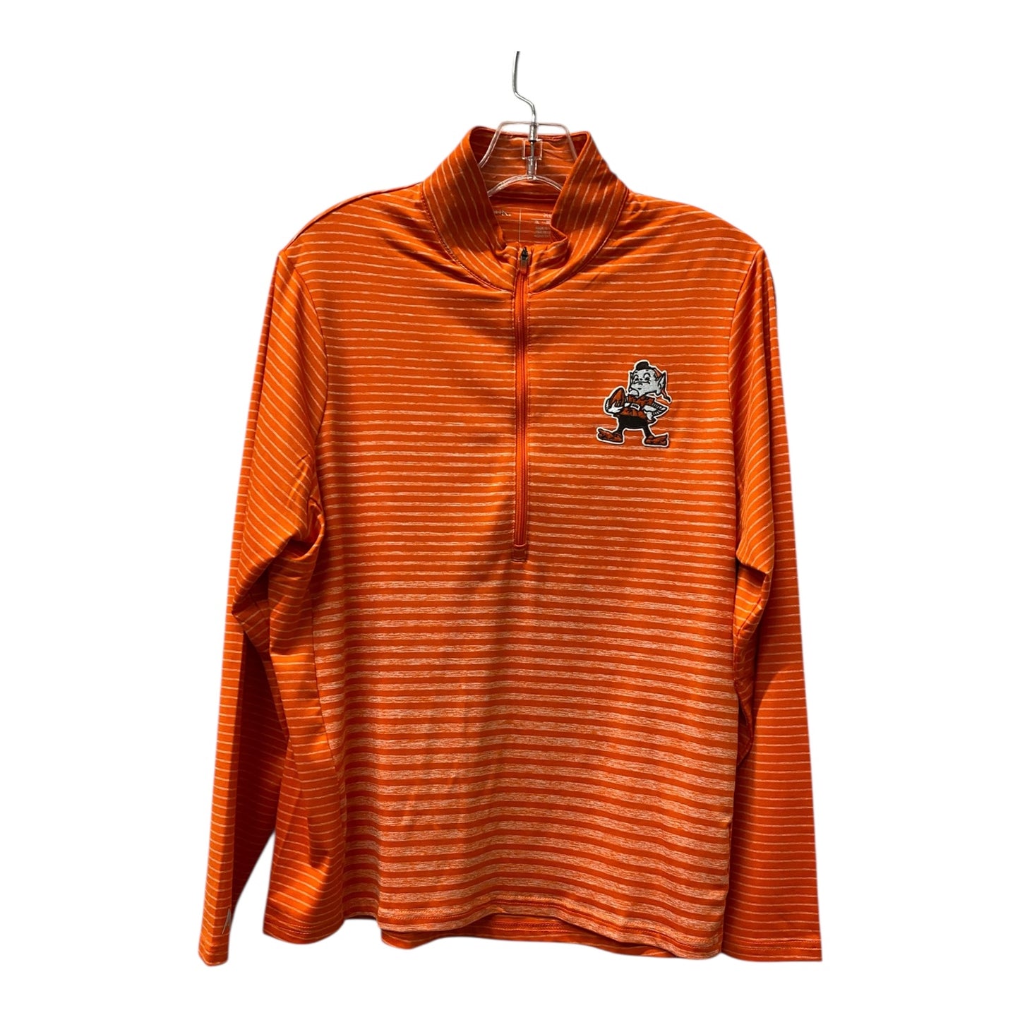 Athletic Top Ls Collar By Antigua In Orange, Size:Xl