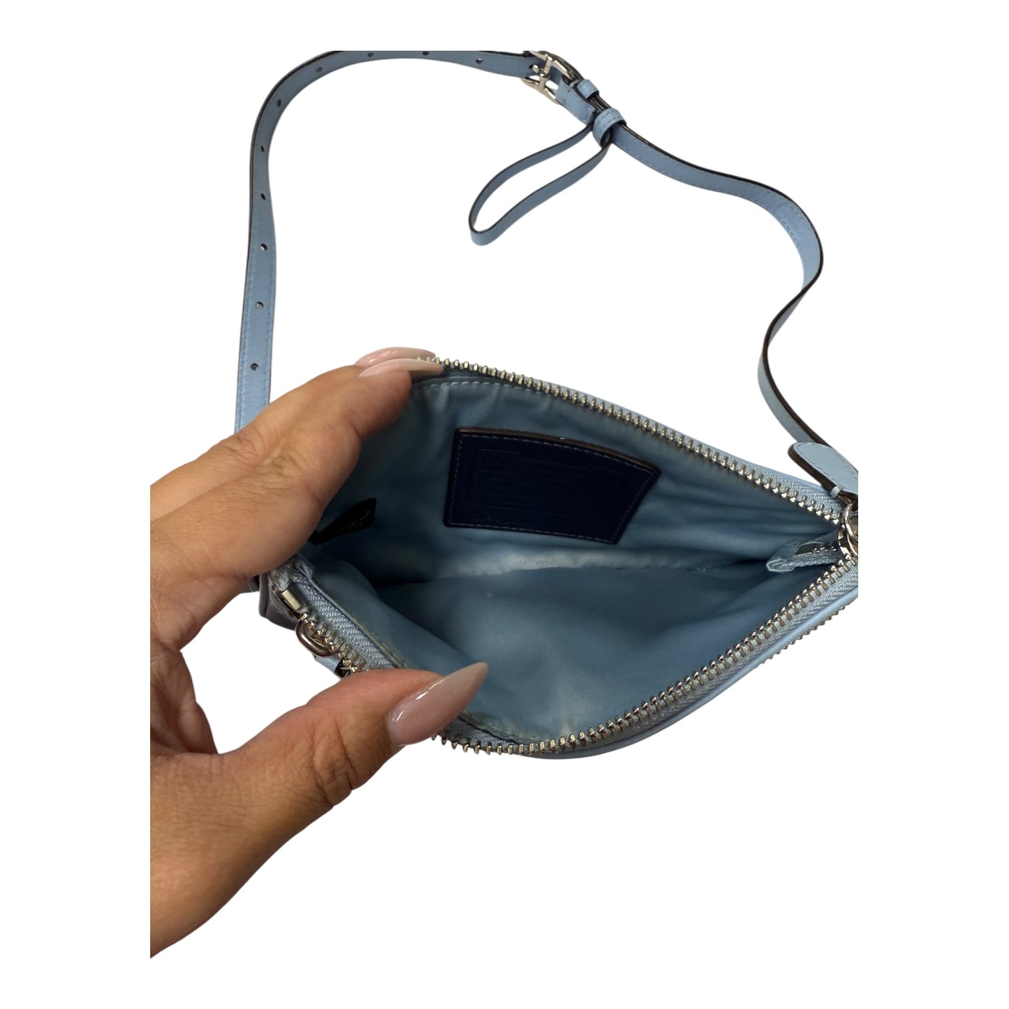 Handbag Designer By Coach In Blue, Size:Small