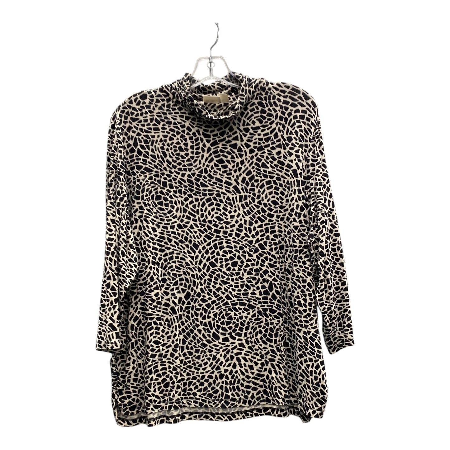 Top Ls By Chicos In Black & Cream, Size:1X