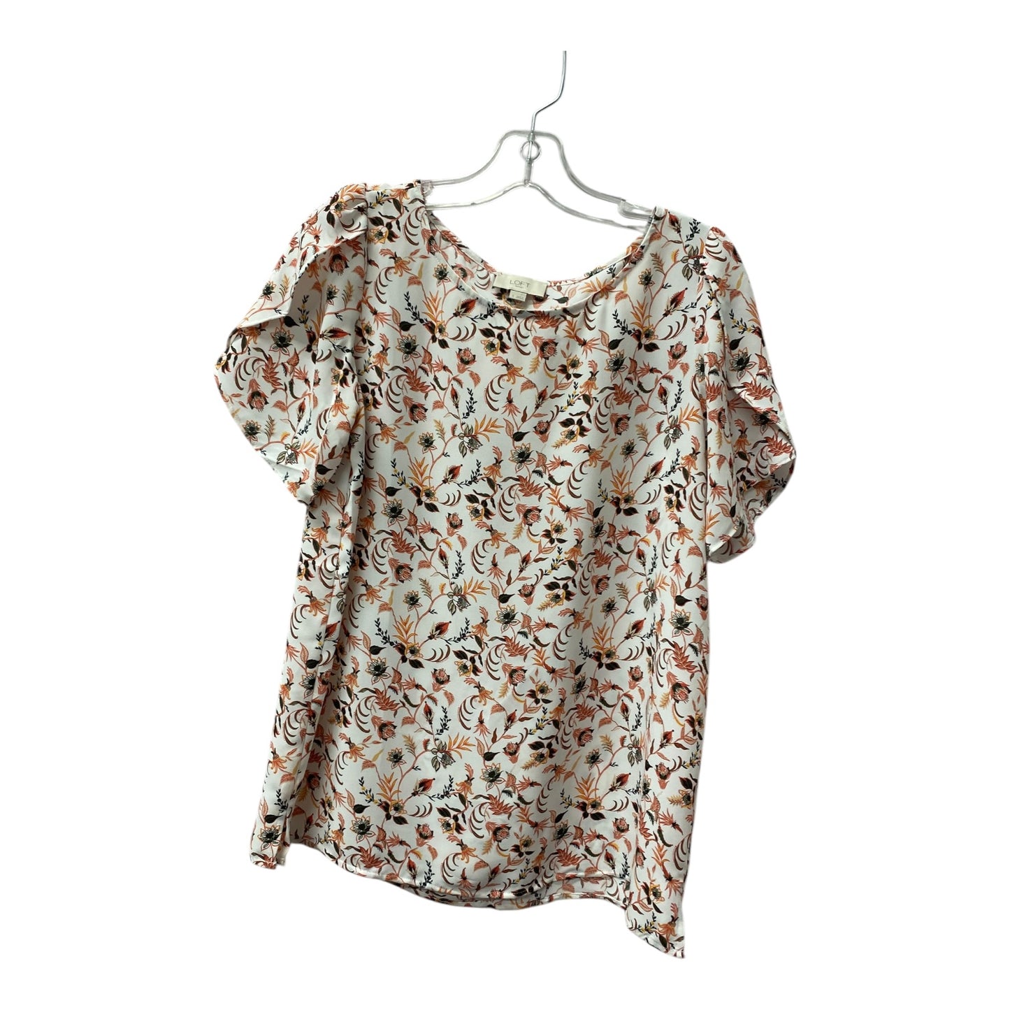 Top Ss By Loft In Orange & White, Size:S