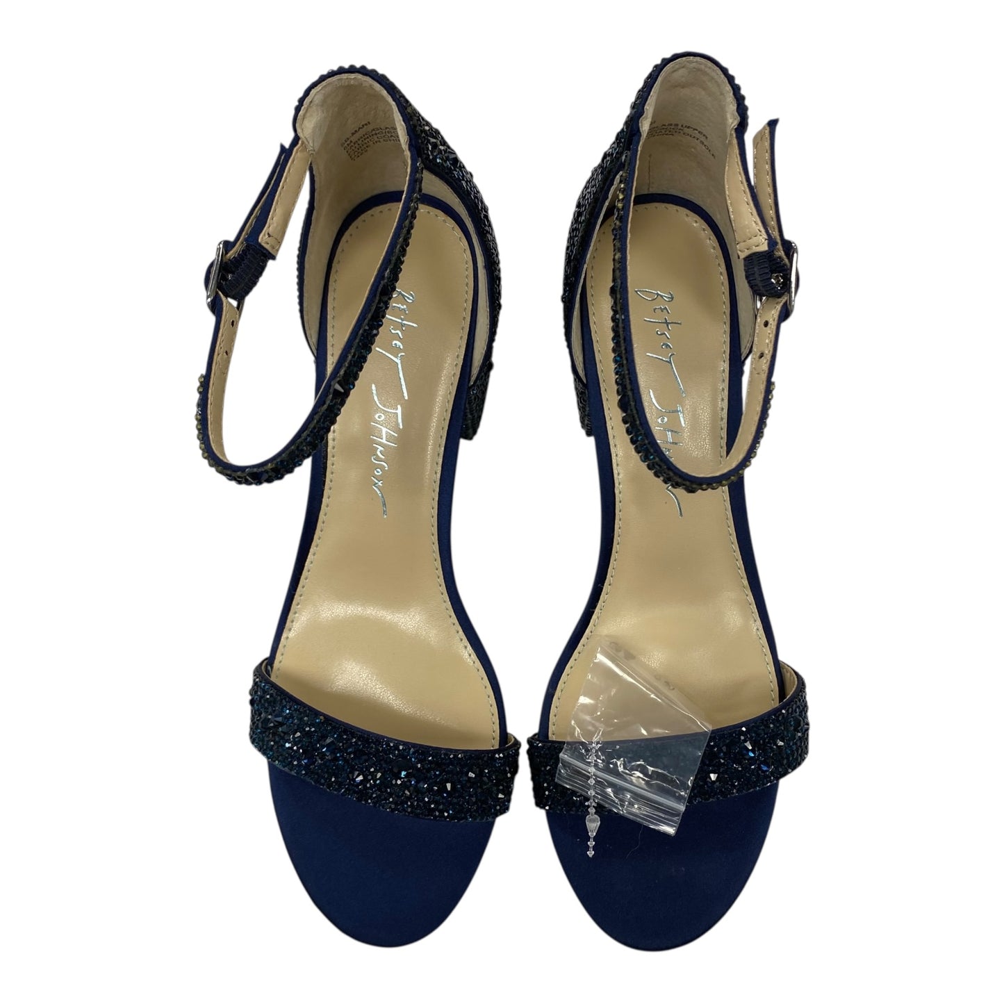 Sandals Heels Block By Betsey Johnson In Blue, Size:6