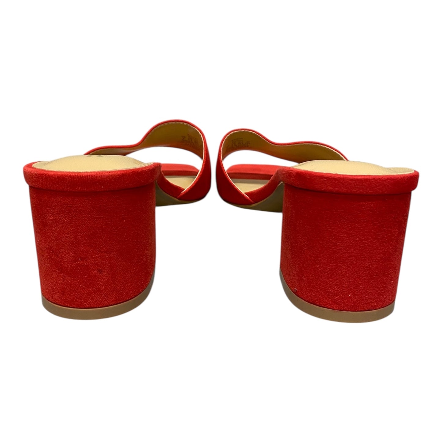 Sandals Heels Block By Cme In Red, Size:8