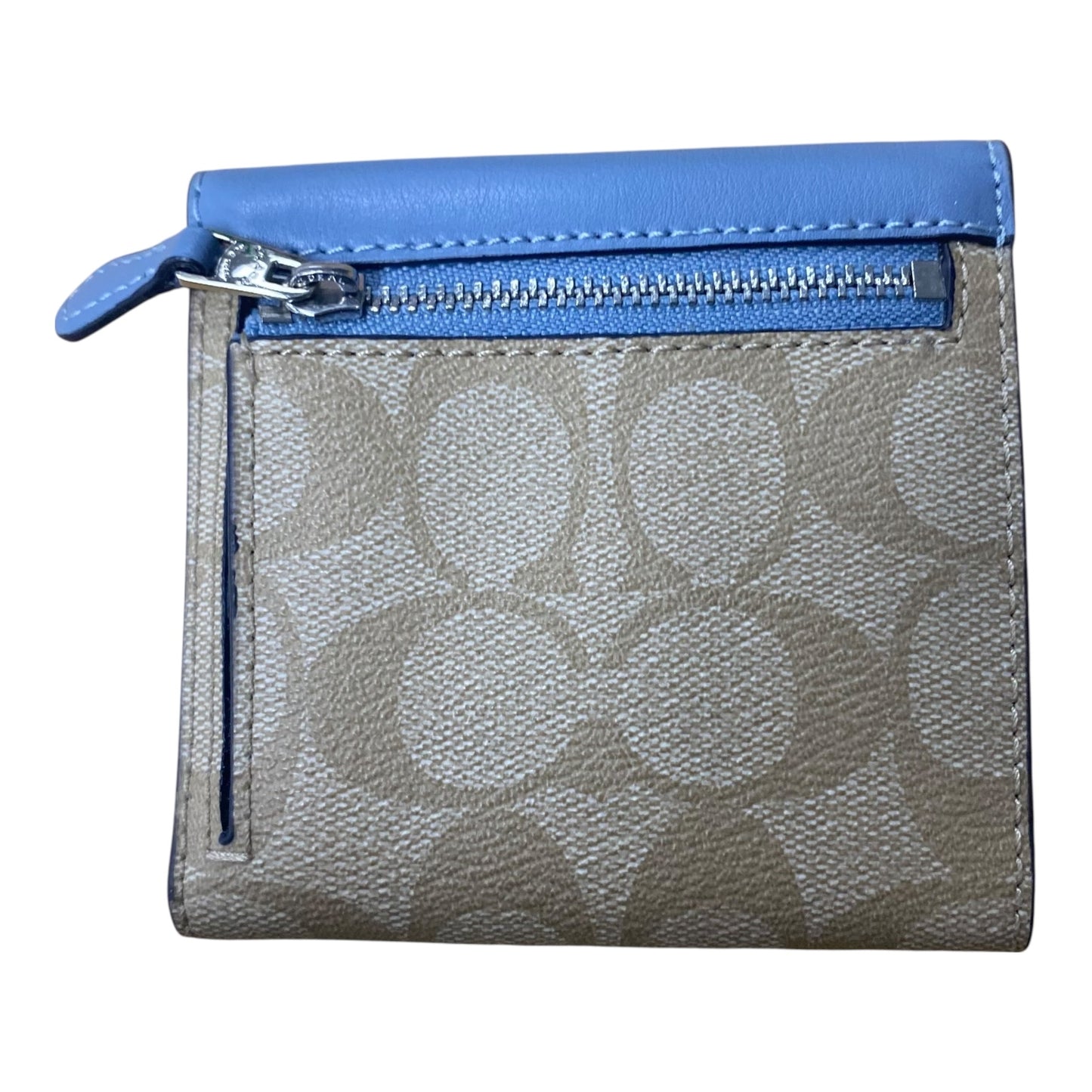 Wallet Designer By Coach In Blue & Tan, Size:Small