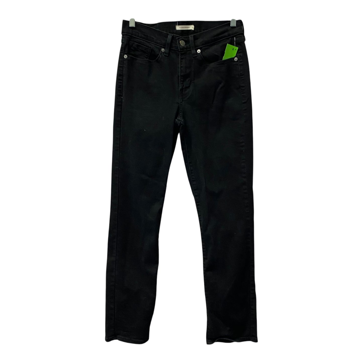 Jeans Straight By Levis In Black Denim, Size:4