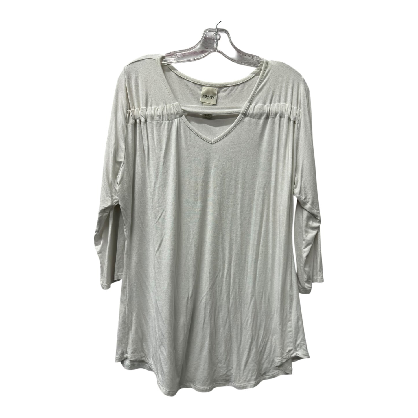 Top 3/4 Sleeve By Chicos In White, Size:Xl