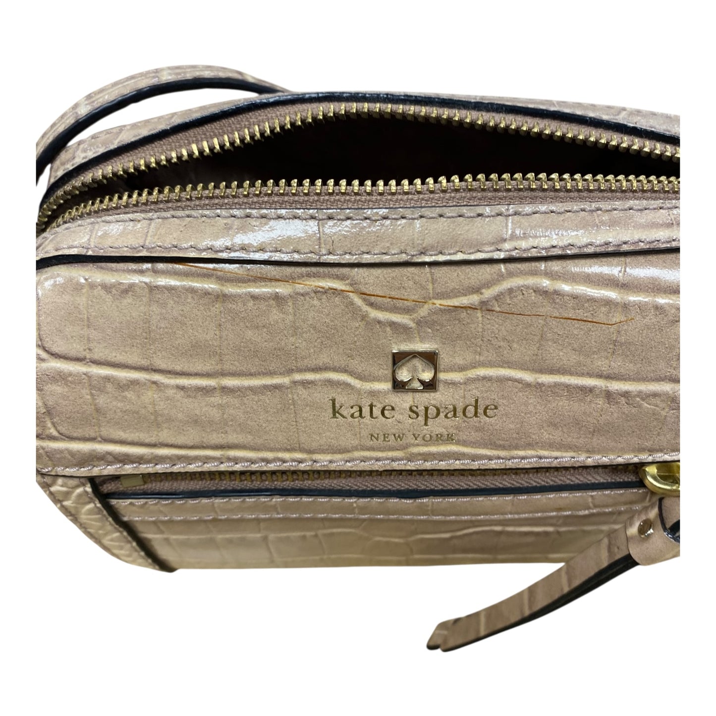 Crossbody Designer By Kate Spade In Tan, Size:Small