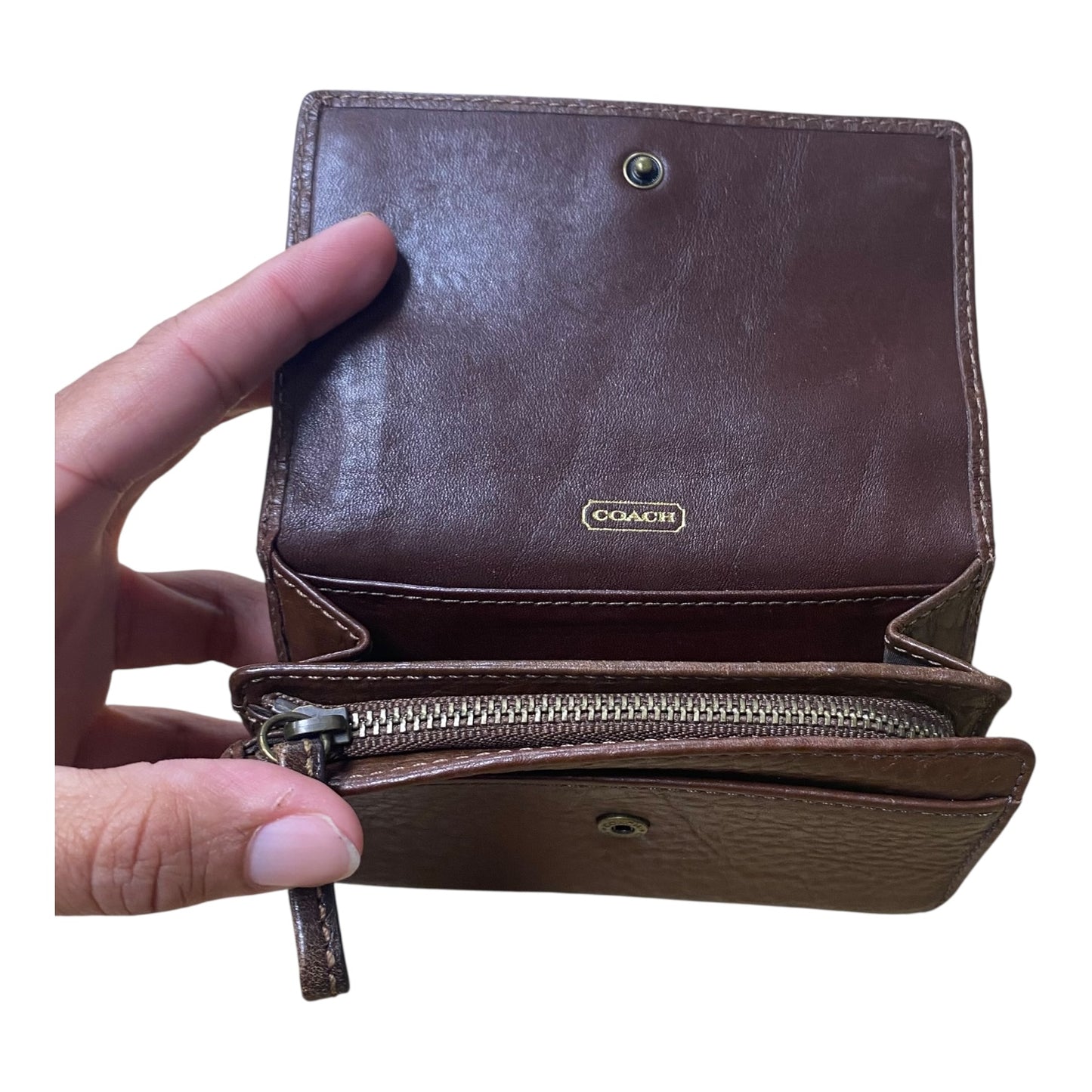 Wallet Designer By Coach In Brown, Size:Small
