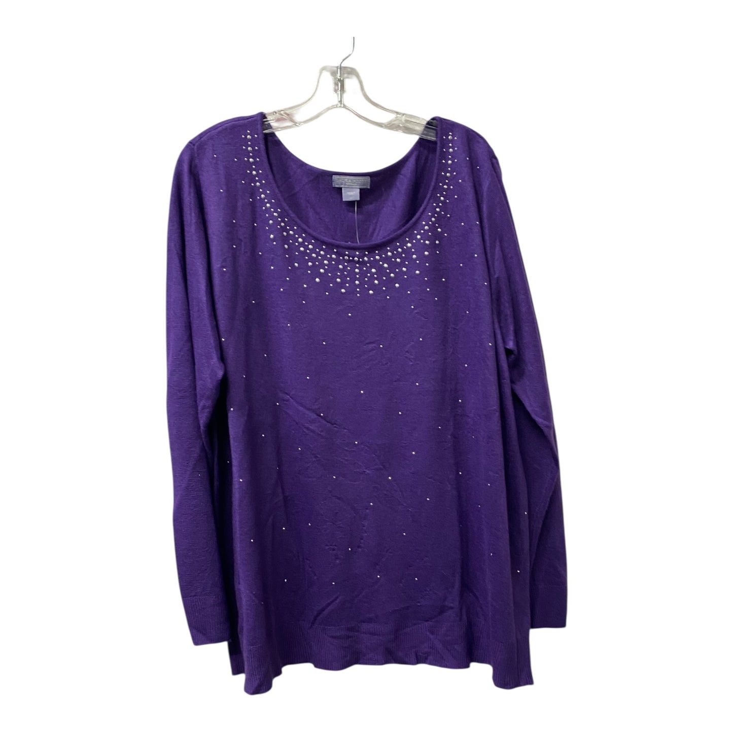 Sweater By Laura Scott In Purple, Size:2X