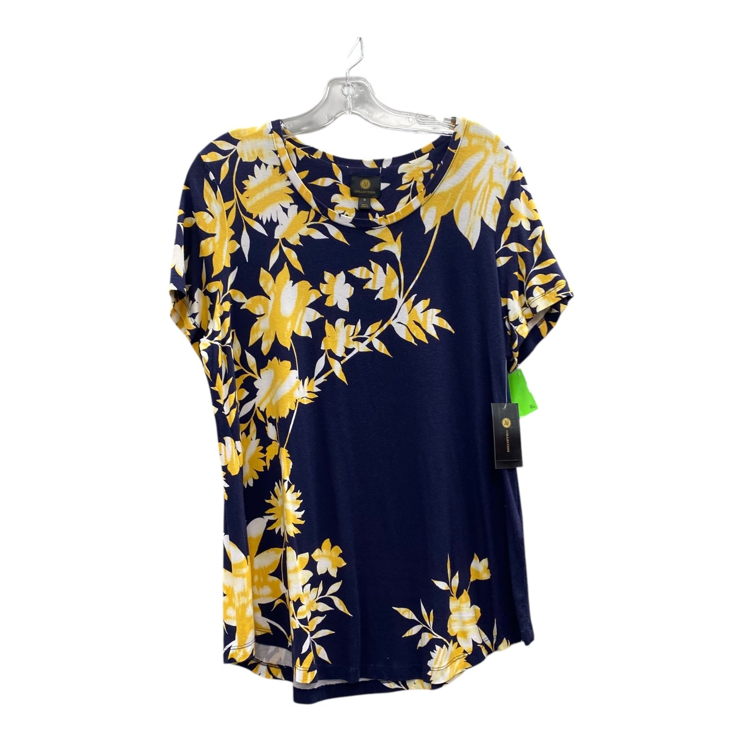Top Ss By Jm Collections In Blue & Yellow, Size:M