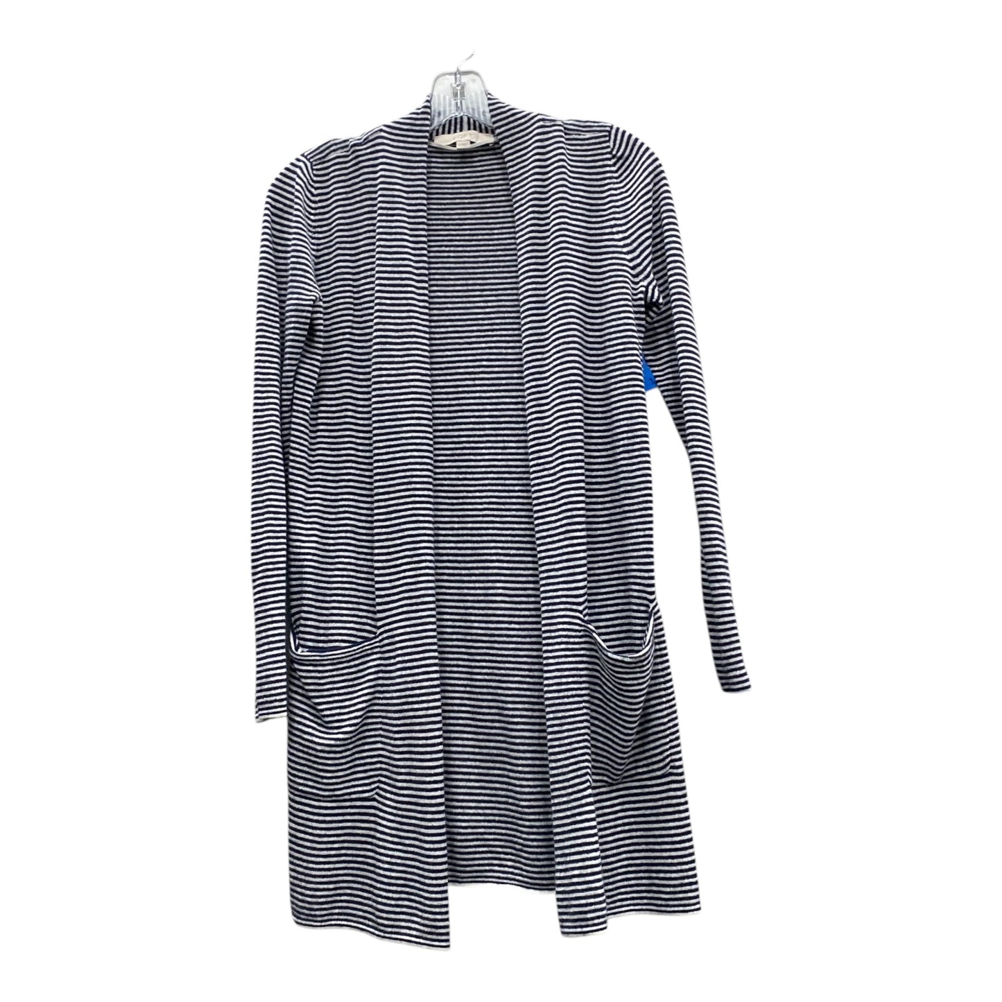 Sweater Cardigan By Loft In Blue & White, Size:Xs