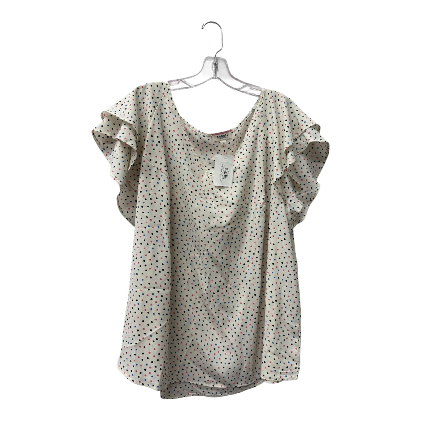 Top Ss By Andree By Unit In Cream, Size:2X