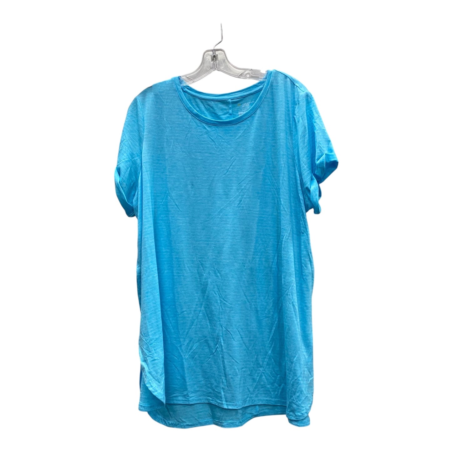 Athletic Top Ss By Tek Gear In Blue, Size:1X