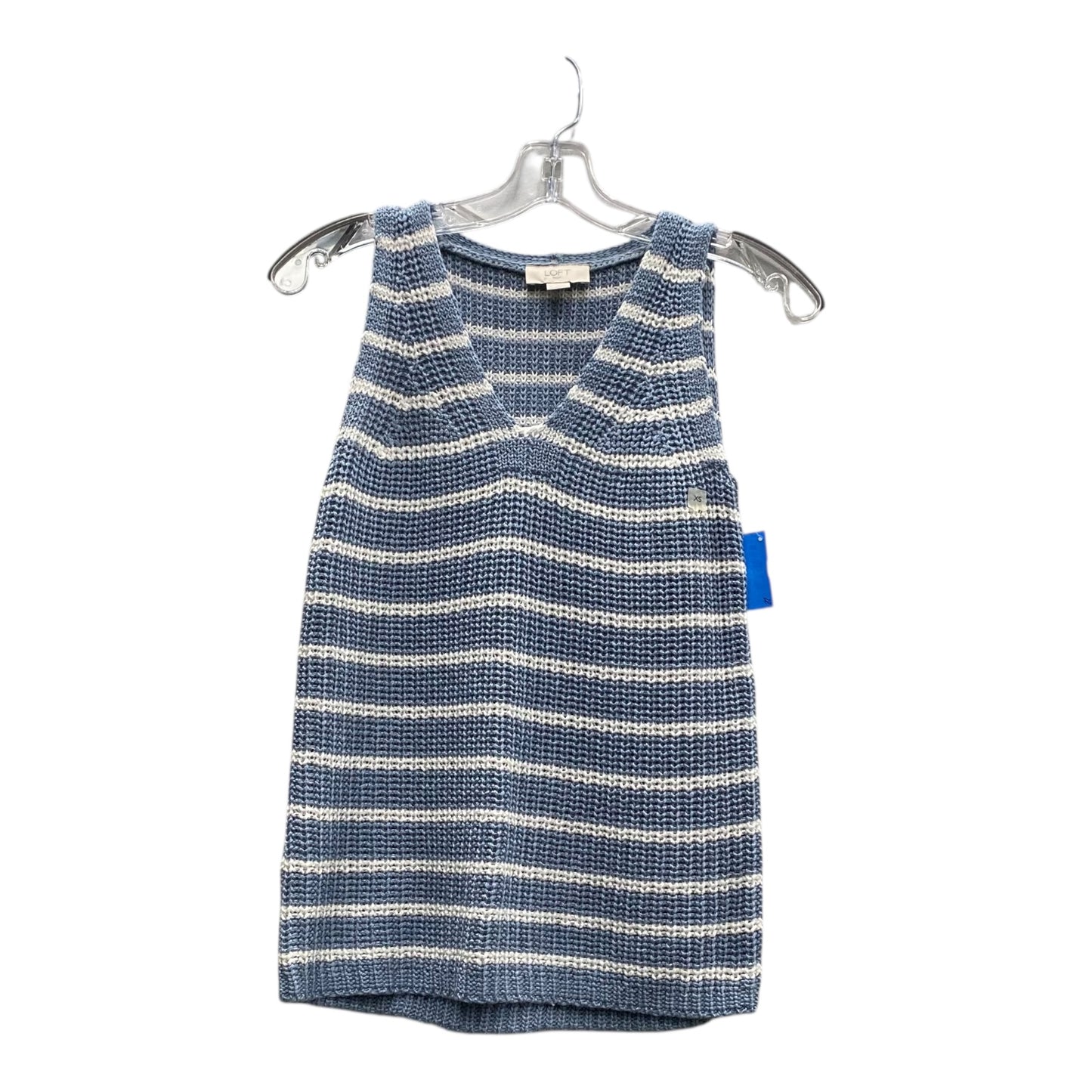Top Sleeveless By Loft In Blue & White, Size:Xs