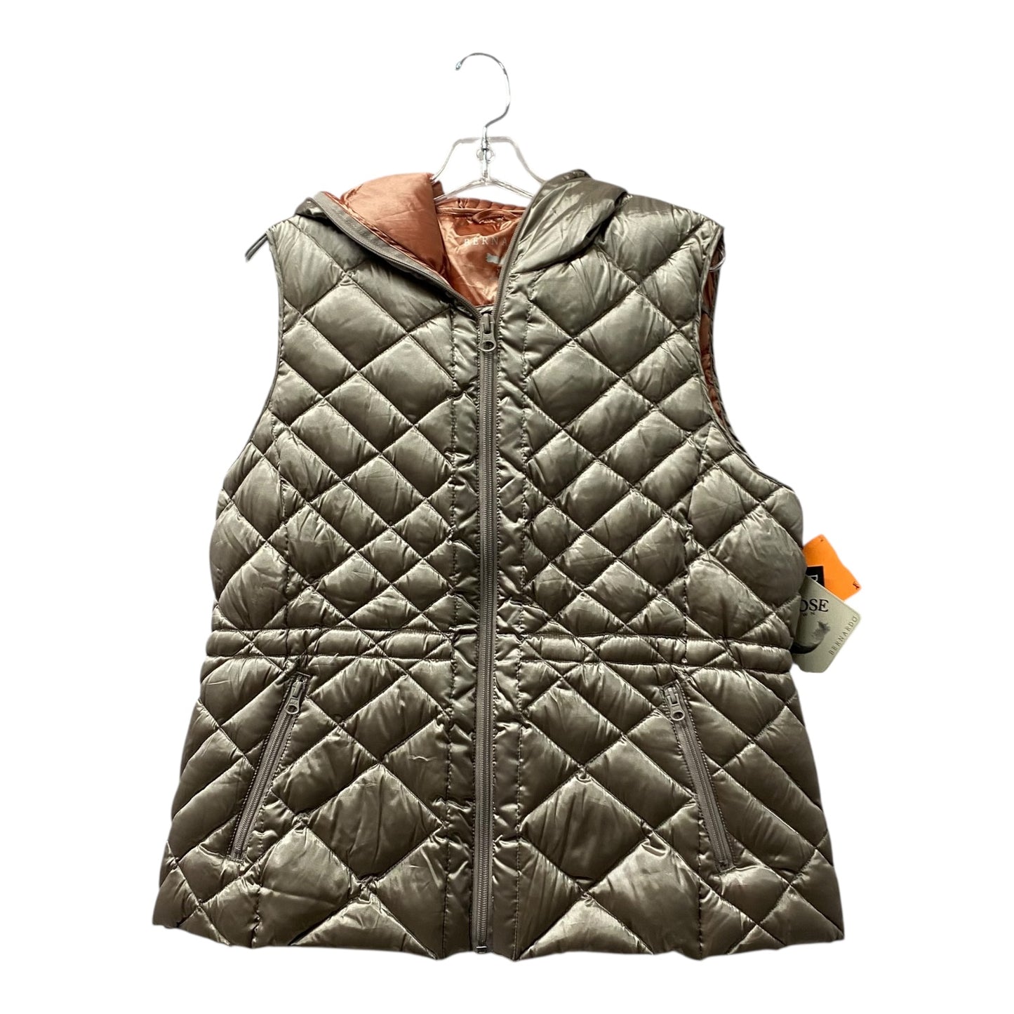 Vest Puffer & Quilted By Bernardo In Beige, Size:Xl