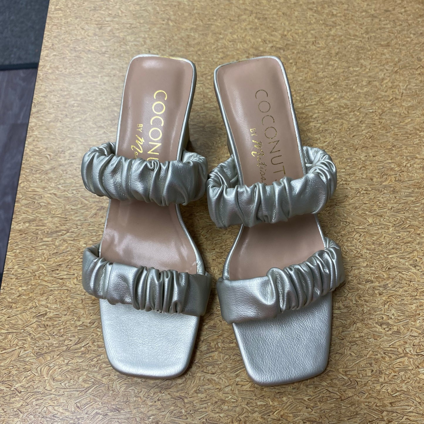 Sandals Heels Block By Matisse In Gold, Size:6