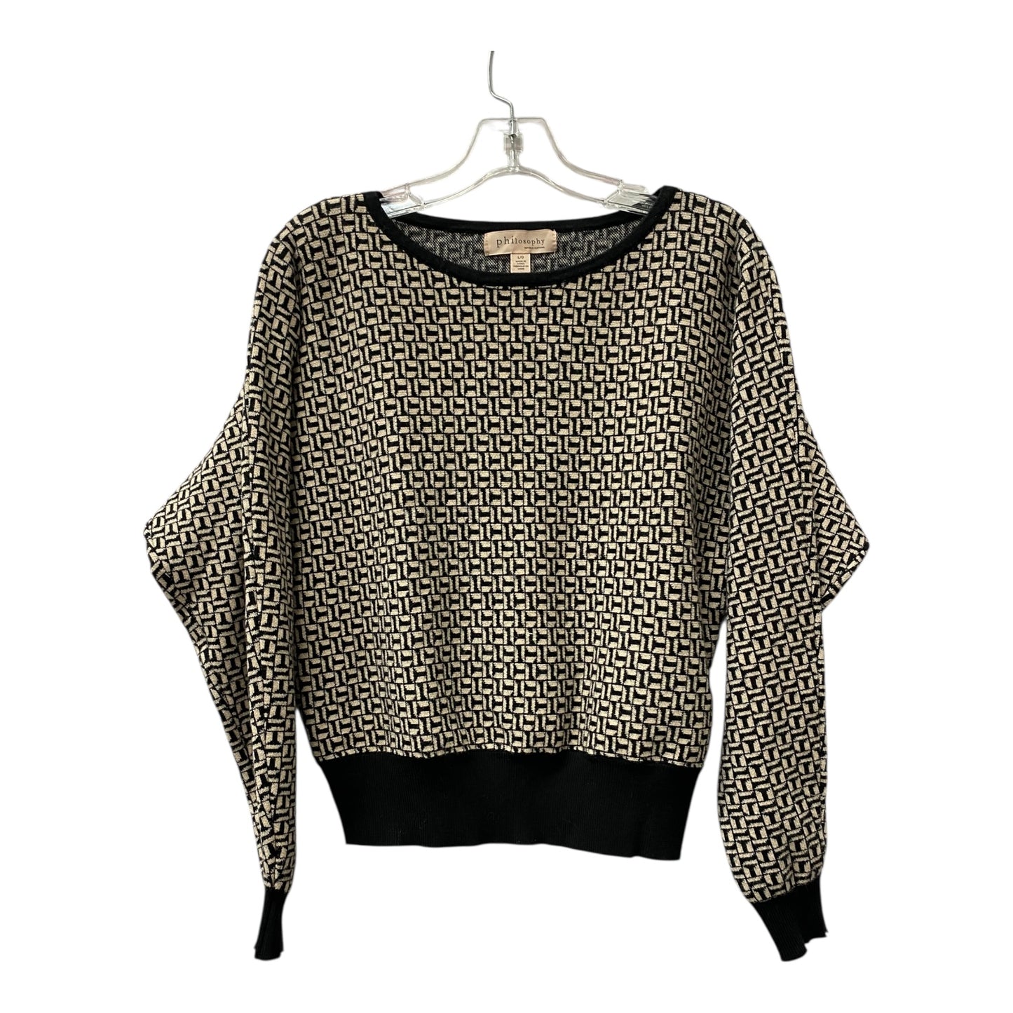 Sweater By Philosophy In Black, Size:L