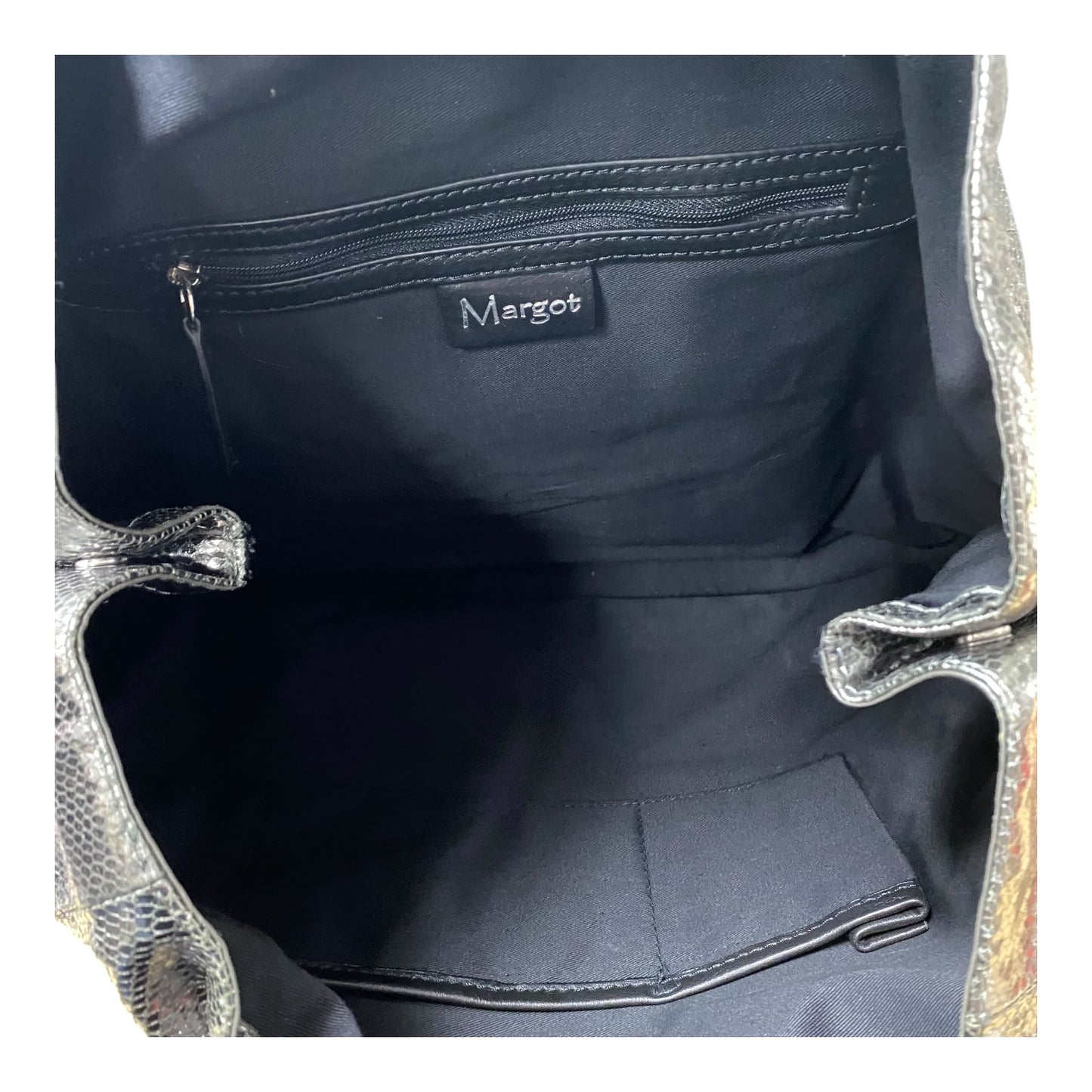 Handbag By Margot In Black & Green, Size:Large