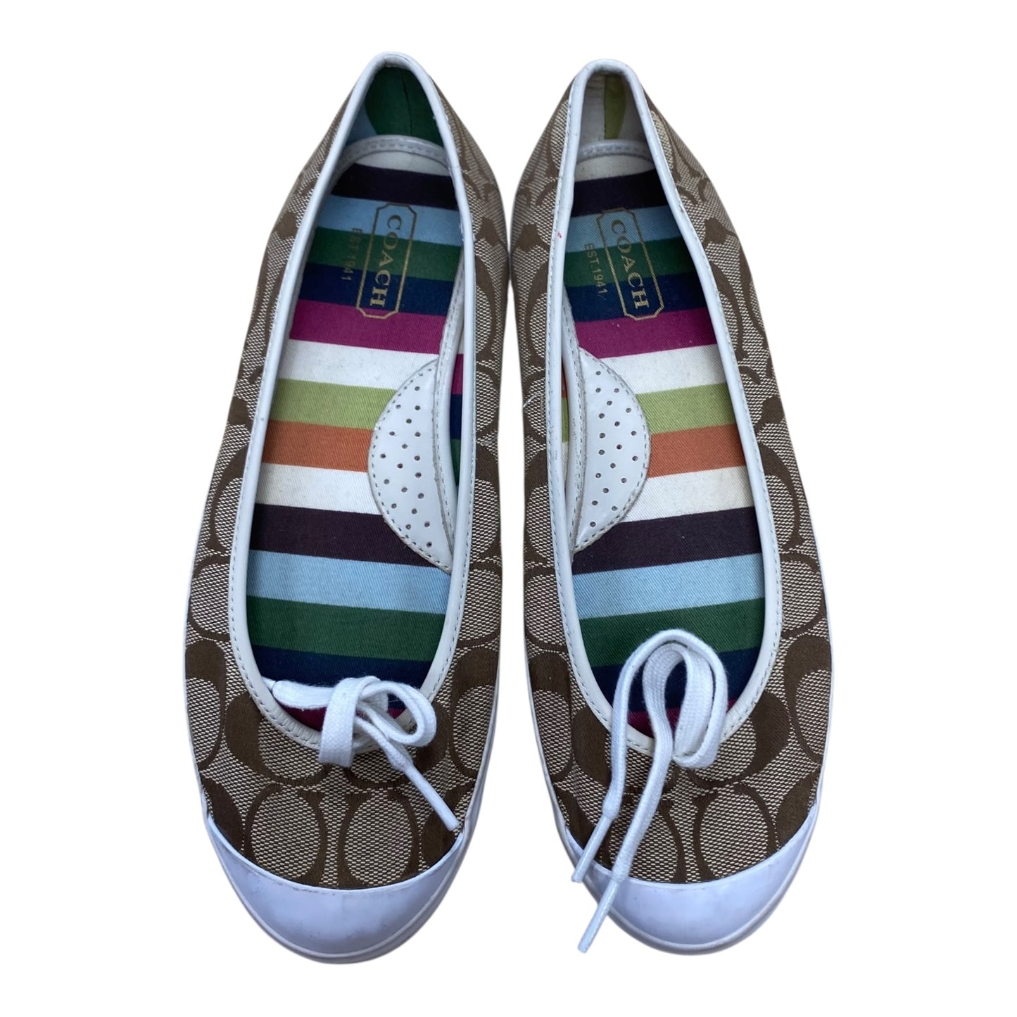 Shoes Designer By Coach In Tan, Size:7.5