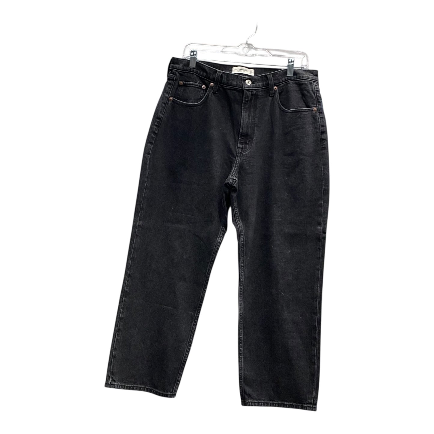 Jeans Straight By Abercrombie And Fitch In Black, Size:14