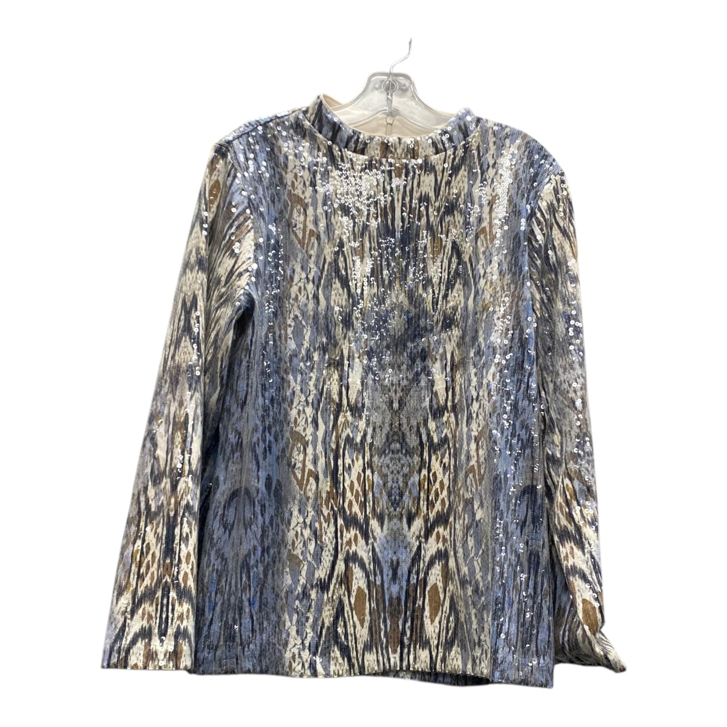 Top Ls By Chicos In Blue & Cream, Size:L