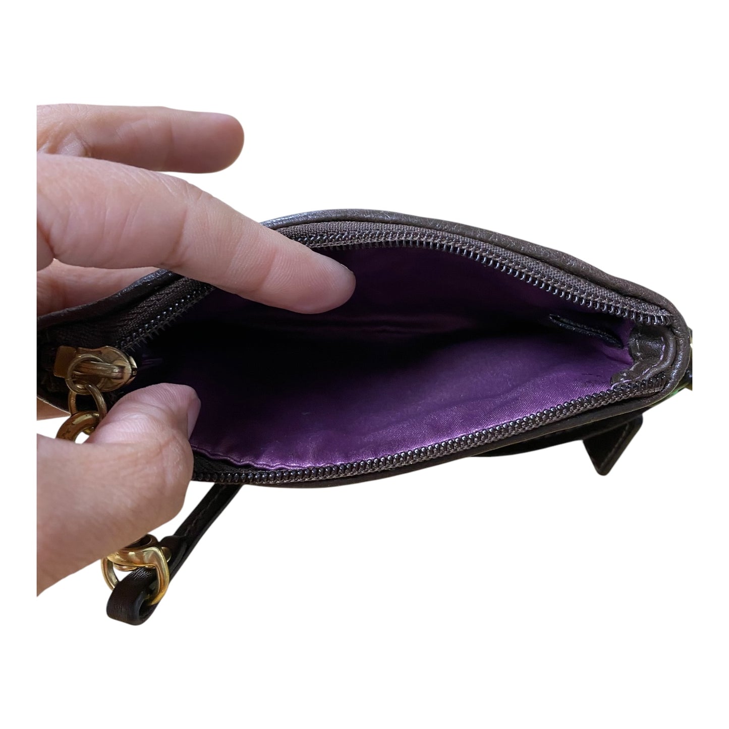 Wristlet Designer By Coach In Brown, Size:Medium