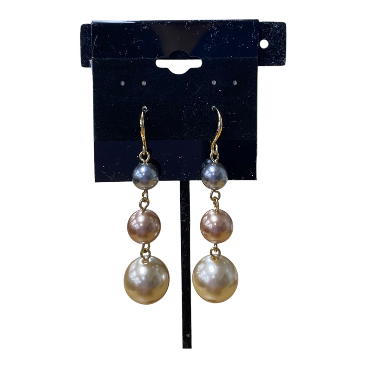 Earrings Dangle/Drop In Cream & Grey