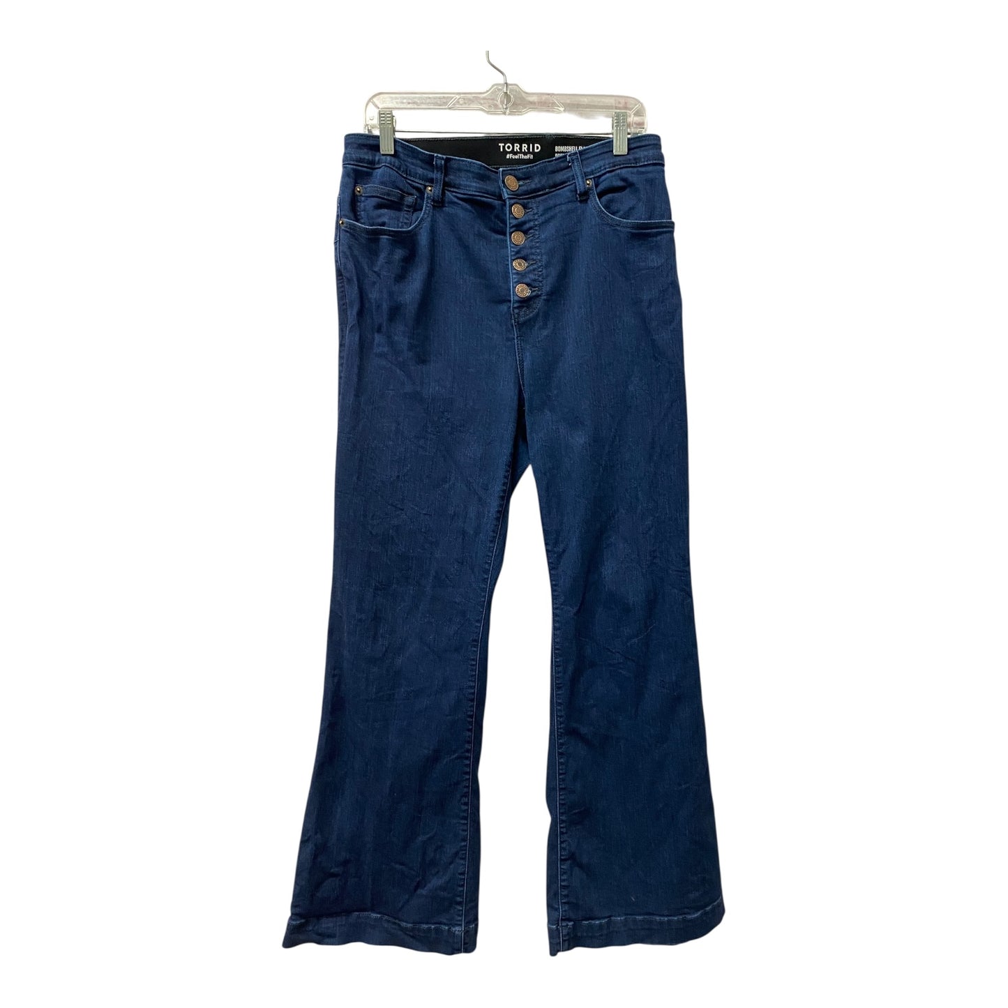 Jeans Flared By Torrid In Blue Denim, Size:18