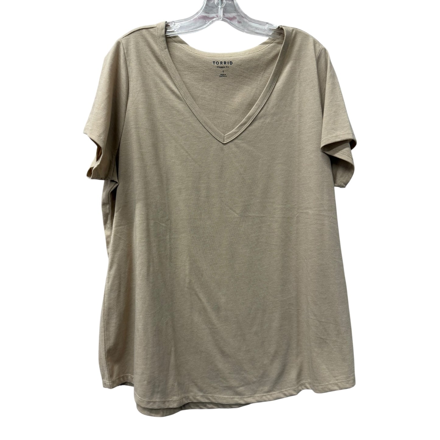 Top Ss Basic By Torrid In Cream, Size:1X