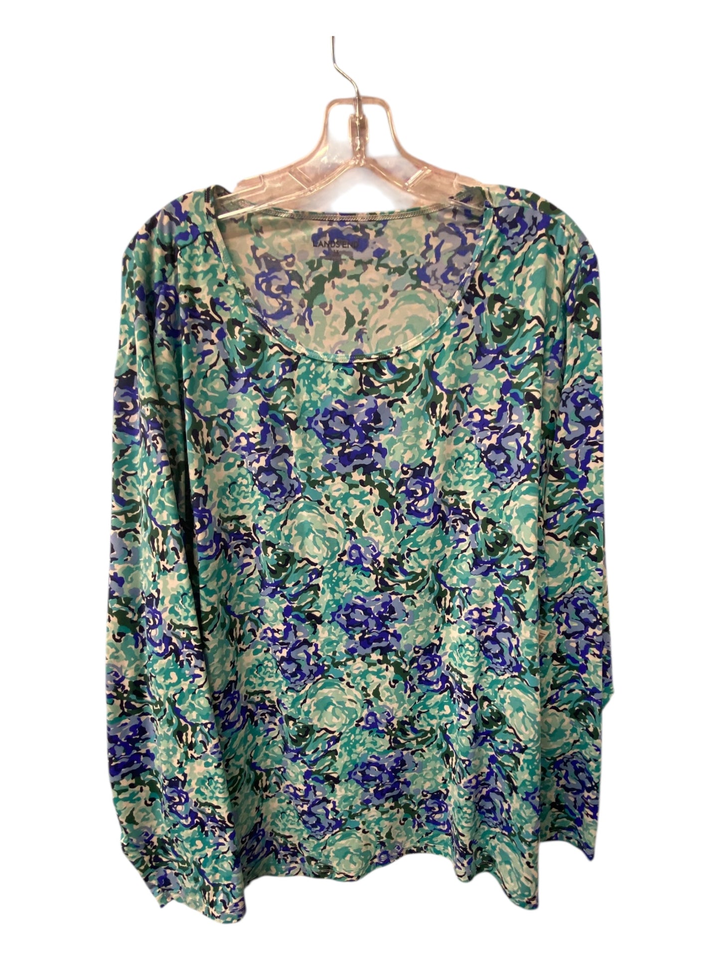 Top Ls By Lands End In Blue & White, Size:3X