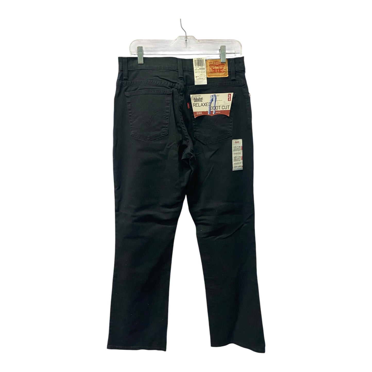 Jeans Boot Cut By Levis In Black, Size:12