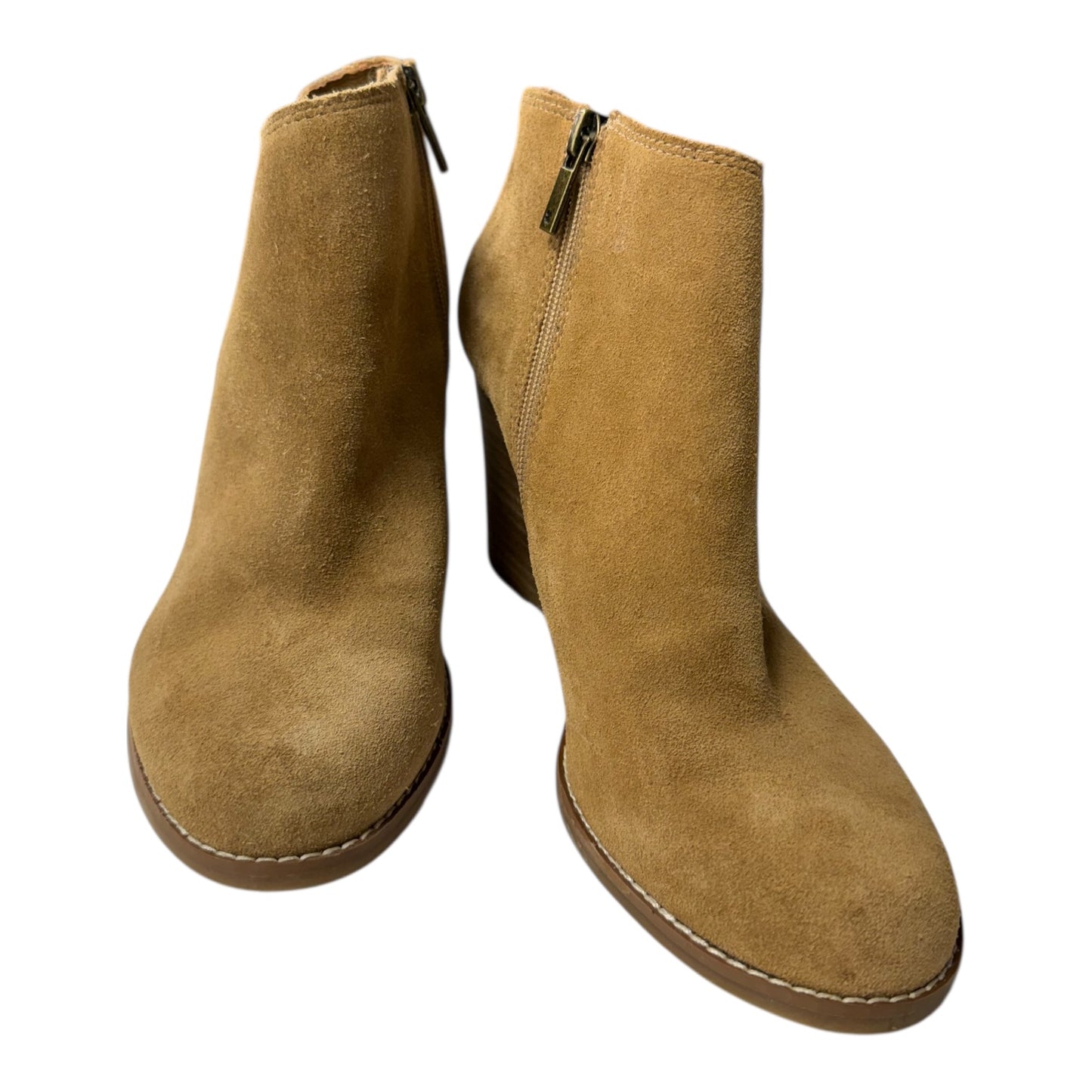 Boots Ankle Heels By Lucky Brand In Brown, Size:8