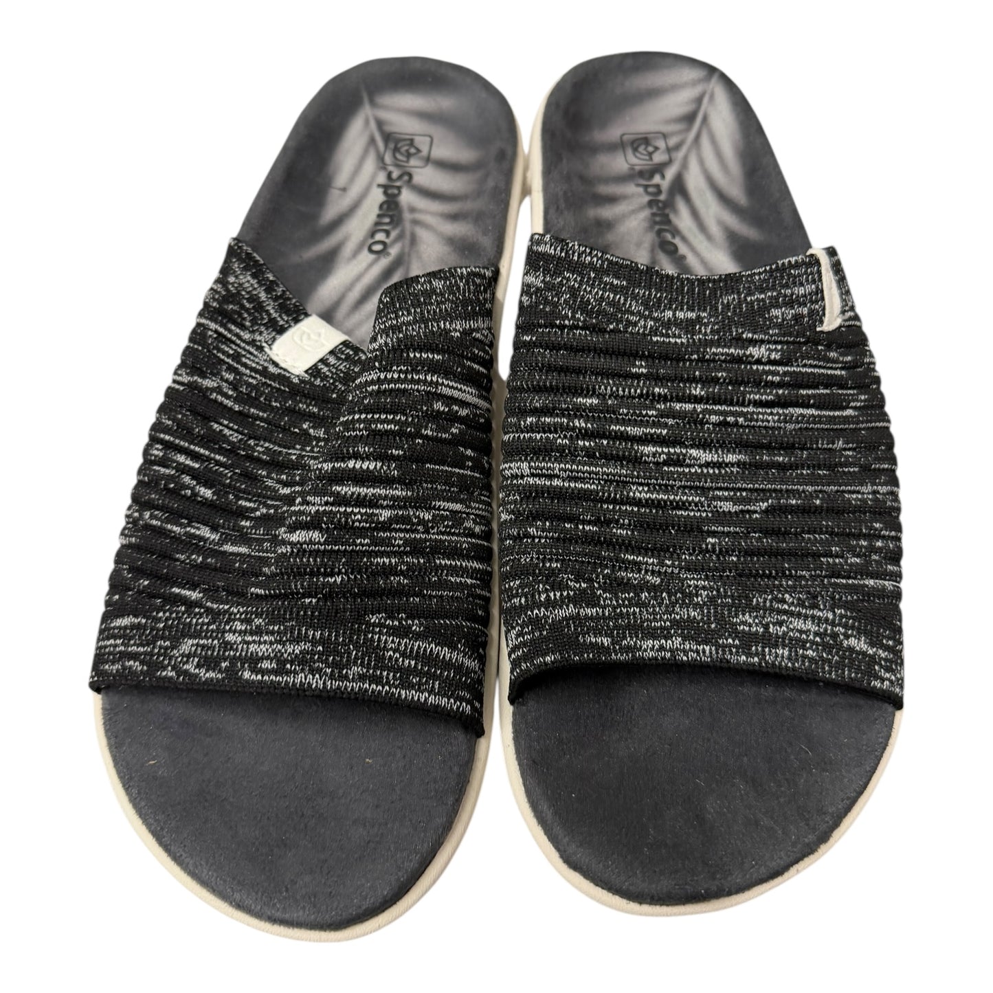 Sandals Flats By Spenco In Black & Grey, Size:10
