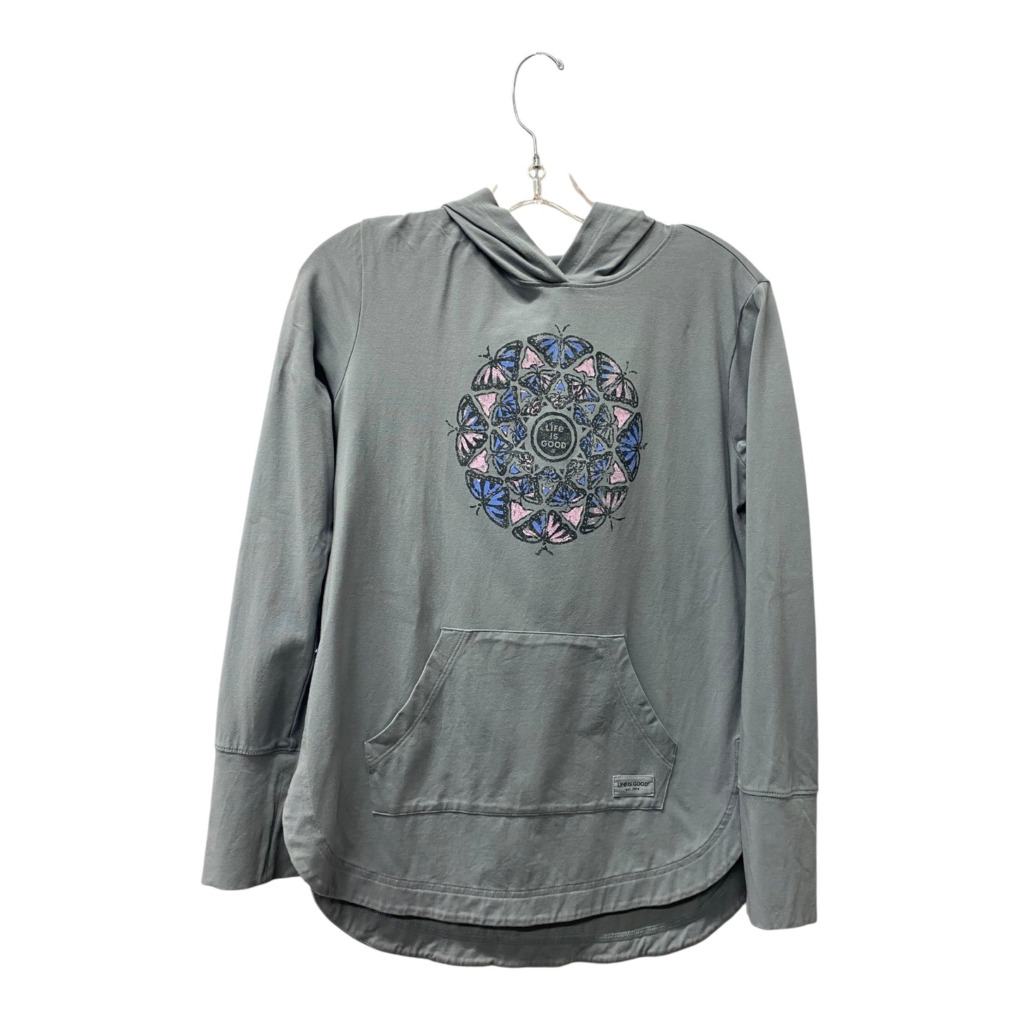 Athletic Sweatshirt Hoodie By Life Is Good In Grey, Size:Xs