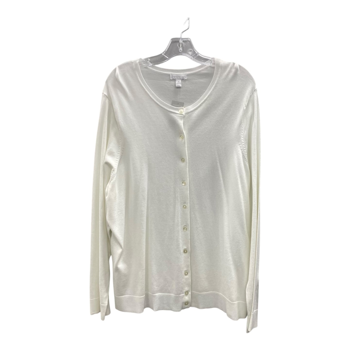 Sweater Cardigan By Charter Club In White, Size:3X