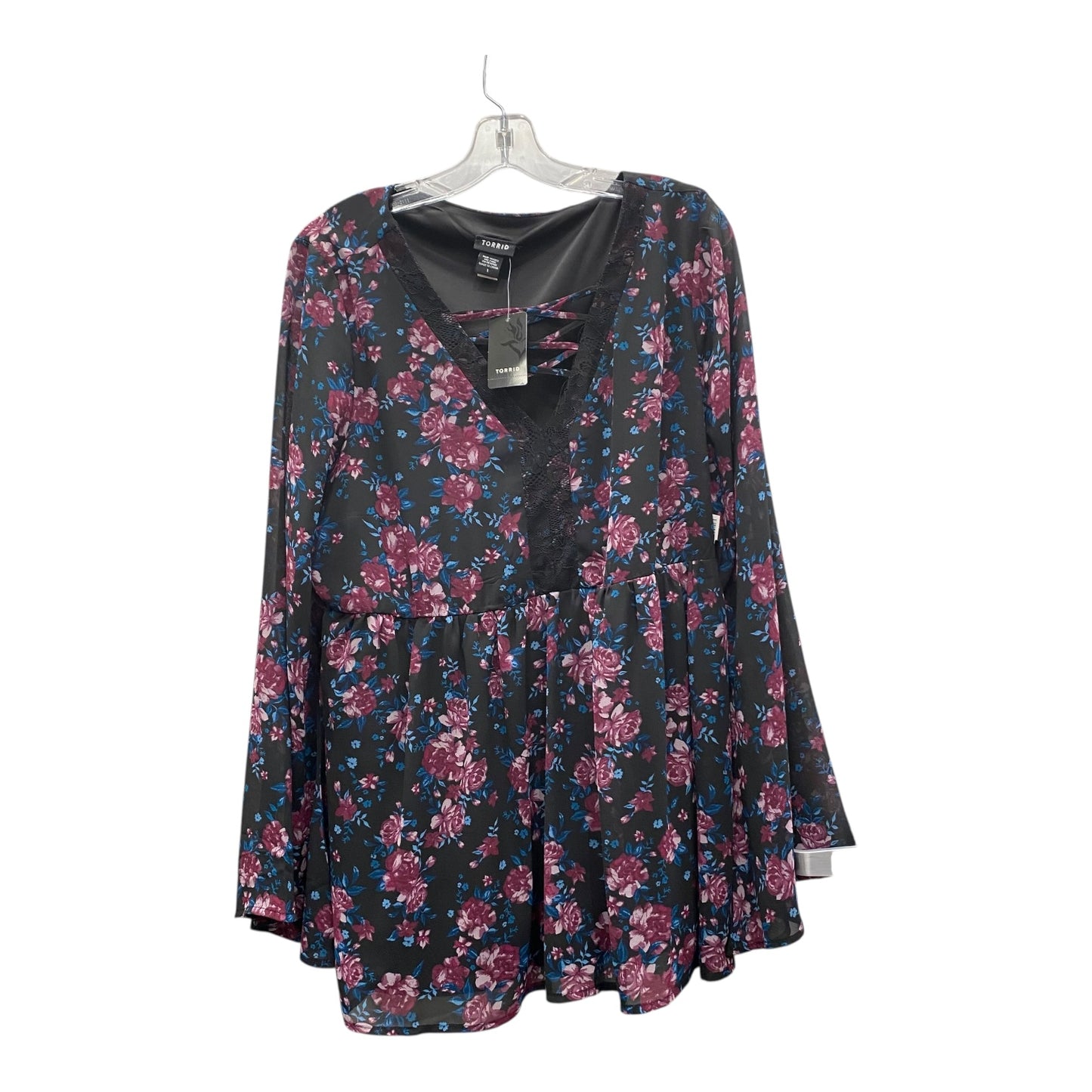 Top Ls By Torrid In Black & Purple, Size:1X