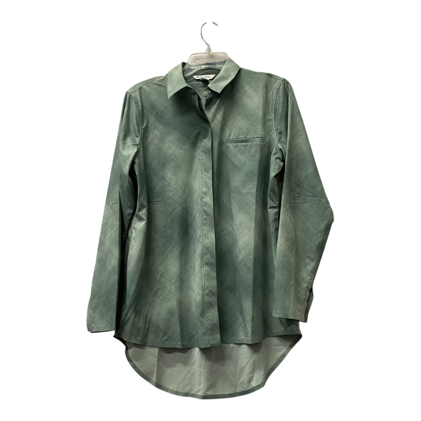Athletic Top Ls Collar By Athleta In Green, Size:M