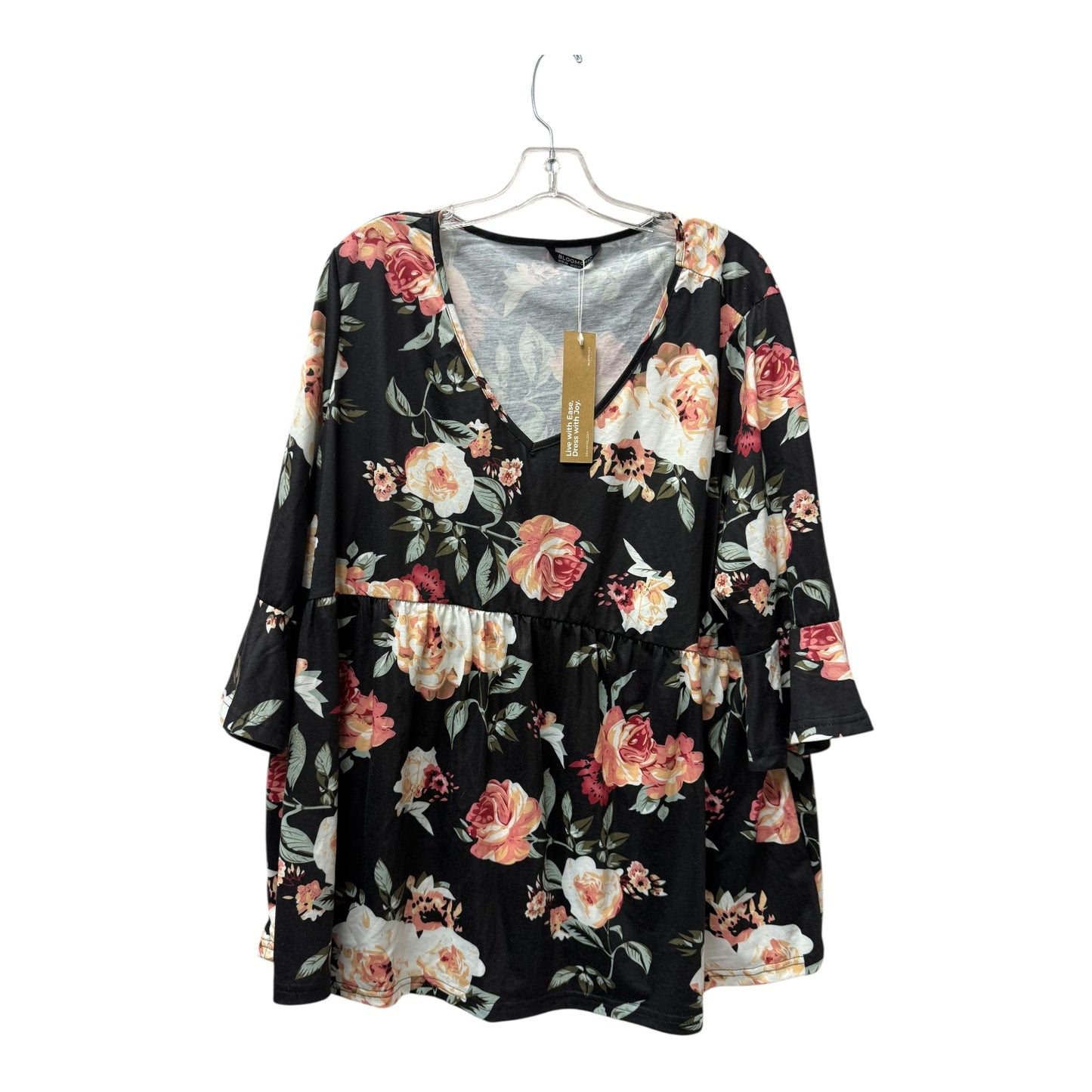 Top Ss By Bloomchic In Black & Pink, Size:2X