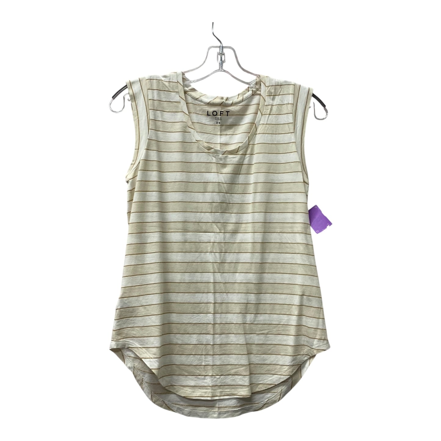 Top Sleeveless By Loft In Tan, Size:Xs
