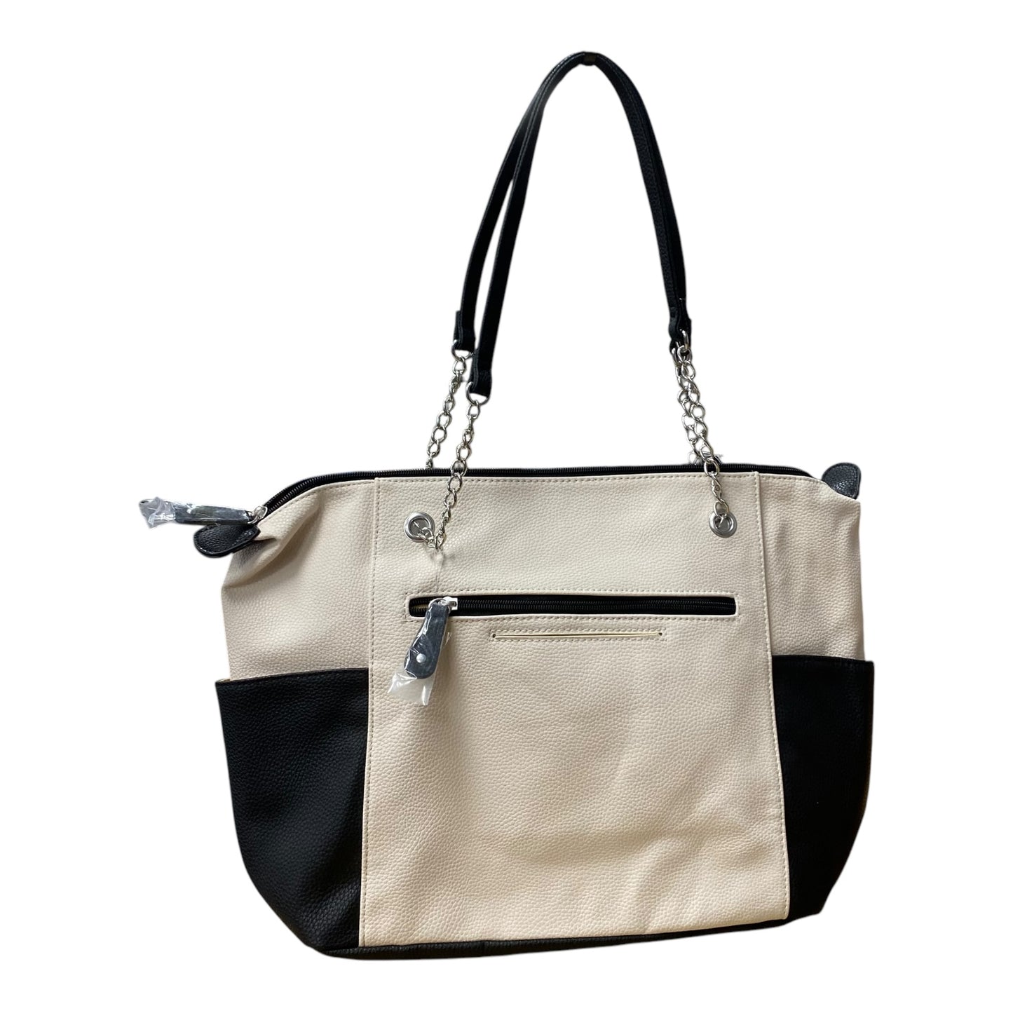 Handbag By Stone Mountain In Black & Cream, Size:Large