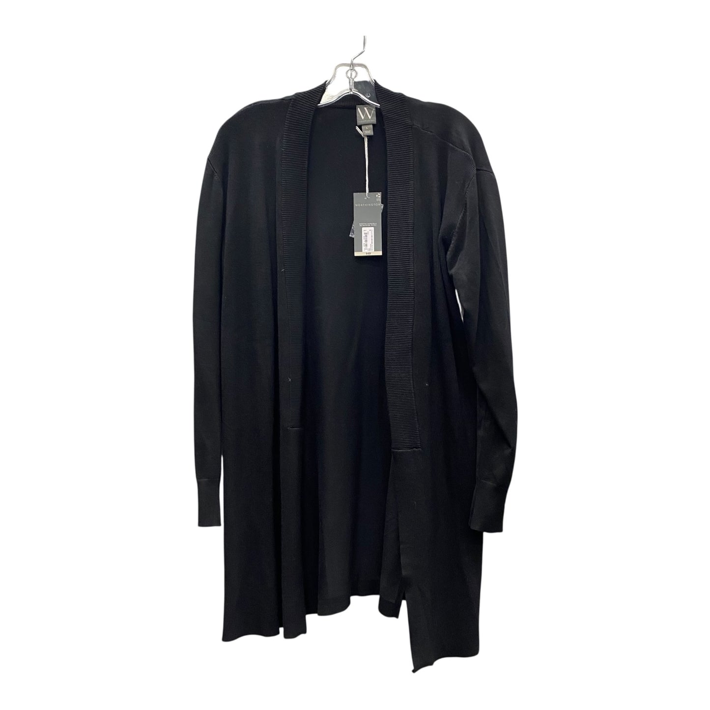 Sweater Cardigan By Worthington In Black, Size:L